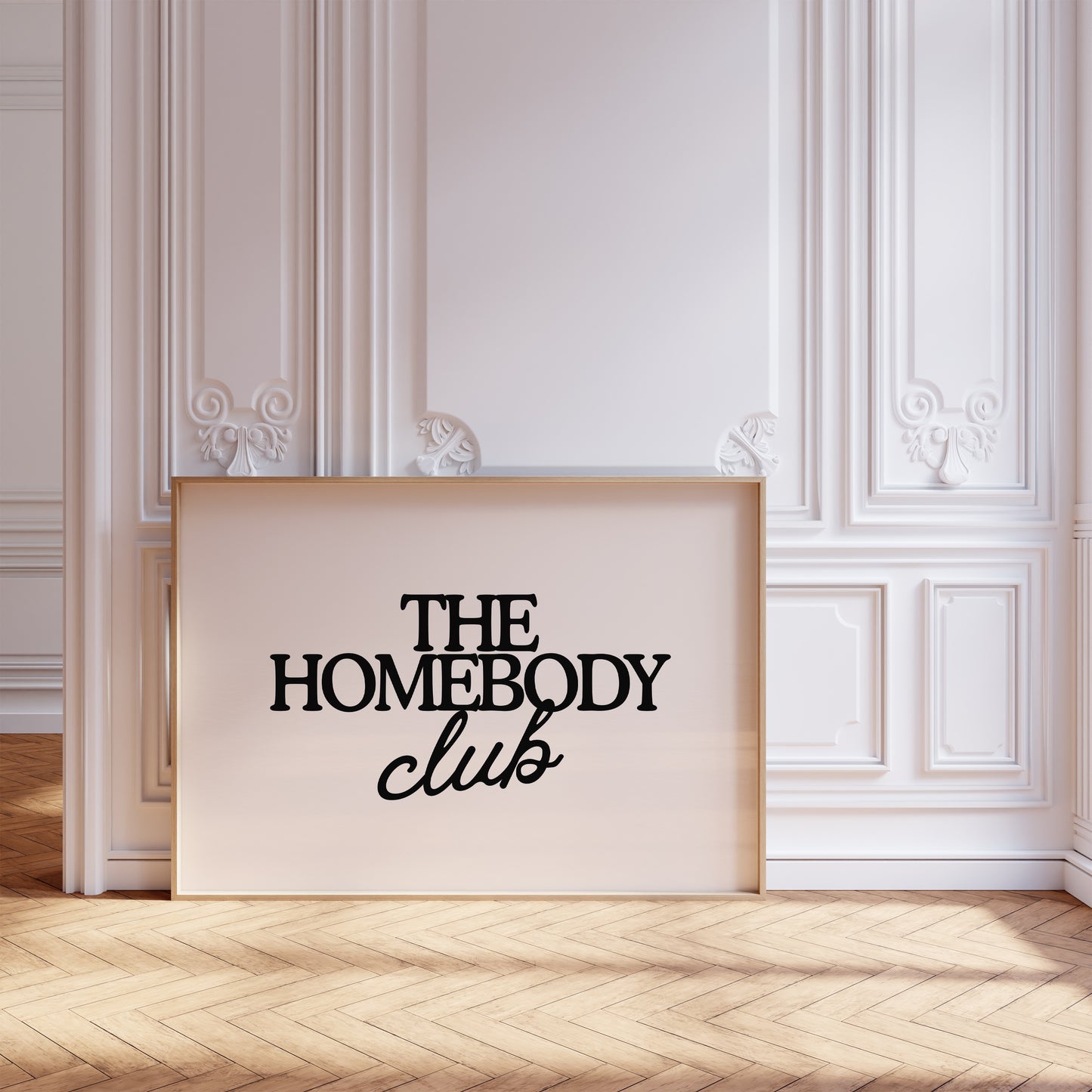 The Homebody Club Black Print | Neutral Decor - Digital Print ( Horizontal )