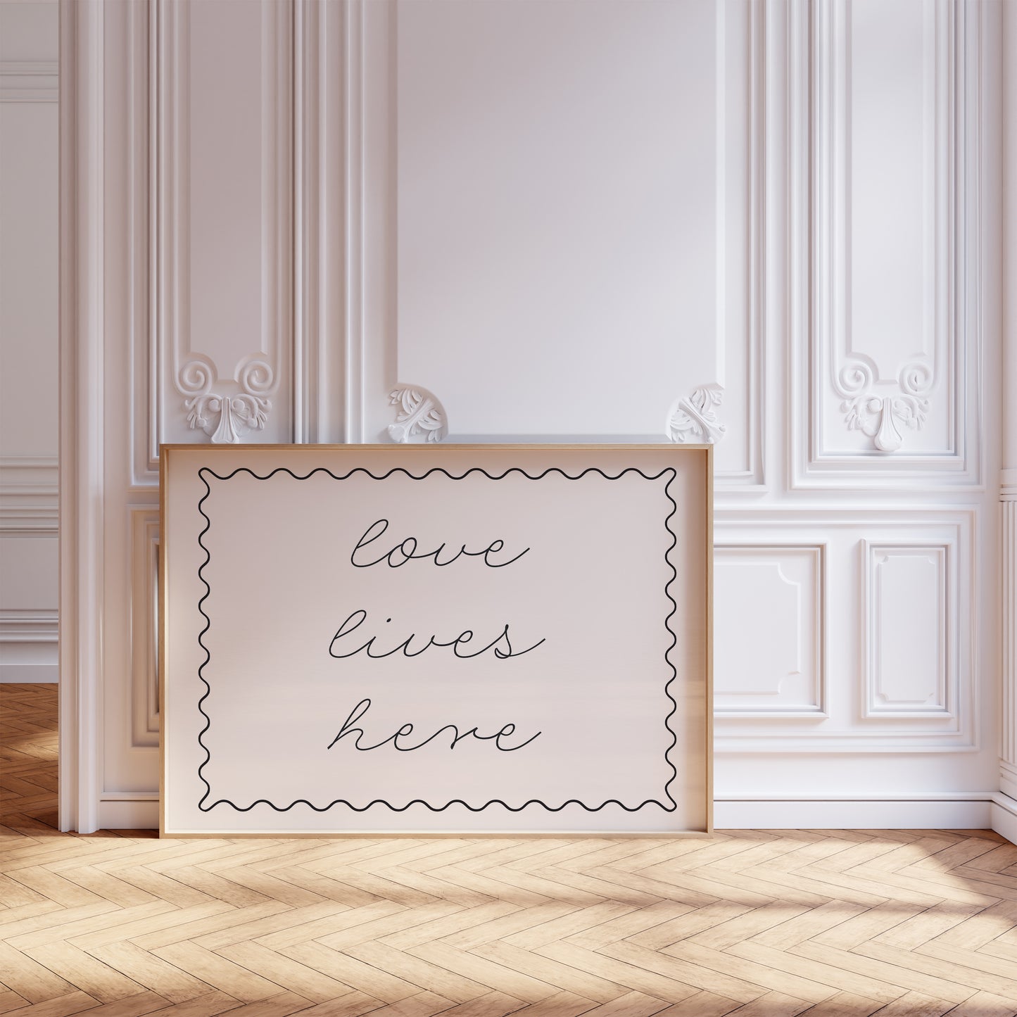 Love Lives Here Quote Minimalist Print - Digital Print