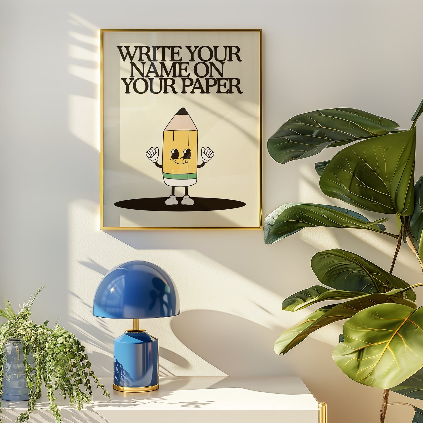 Write Your Name Cute Character Classroom Art - Digital Print