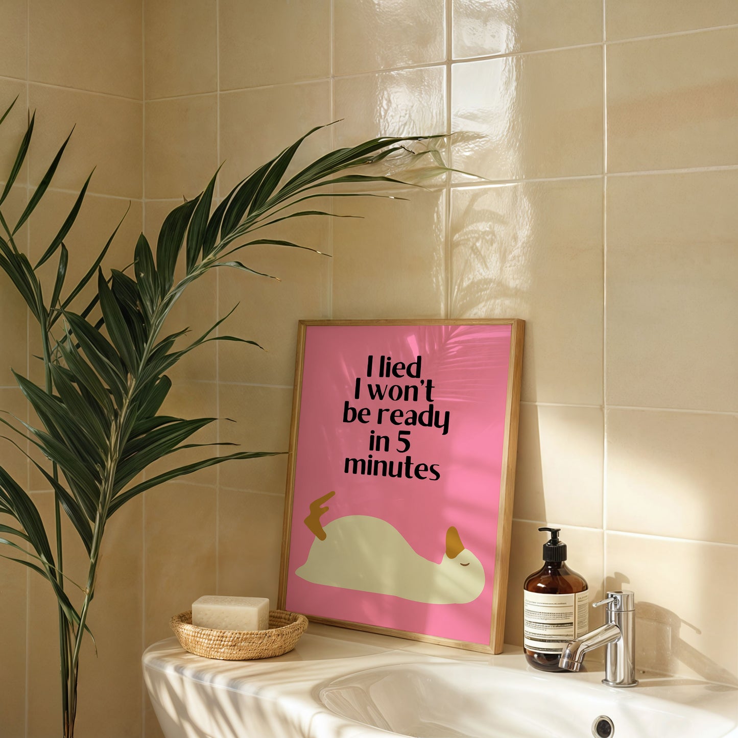 Cute Duck I lied I Won't Be Ready in 5 Minutes Print - Digital Print