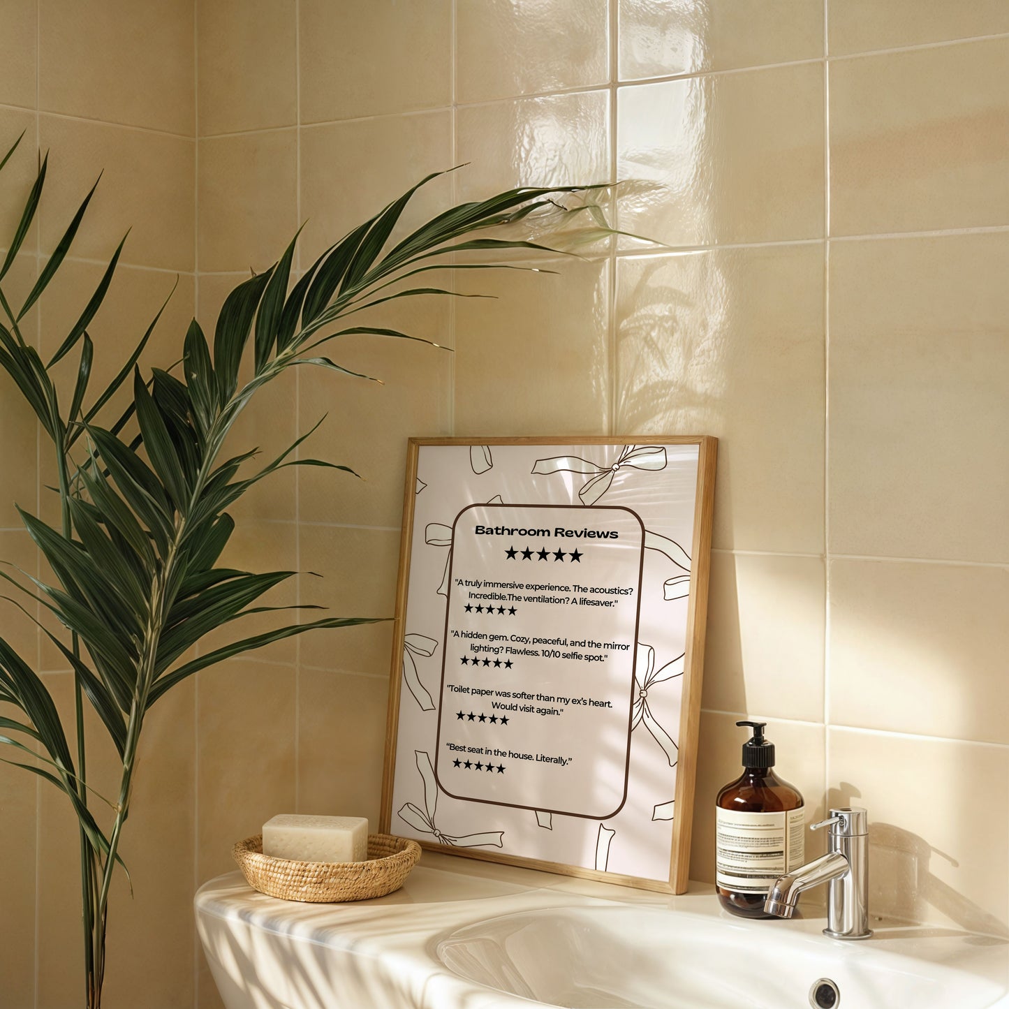Funny Bathroom Review Wall Art