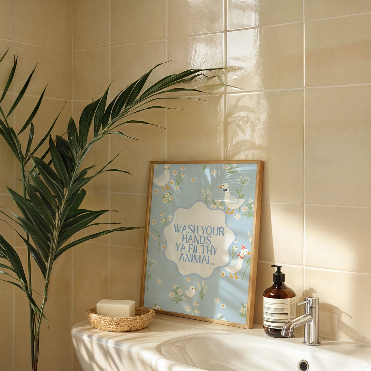 Wash Your Hands You Filthy Animal Bathroom Print - Digital Print