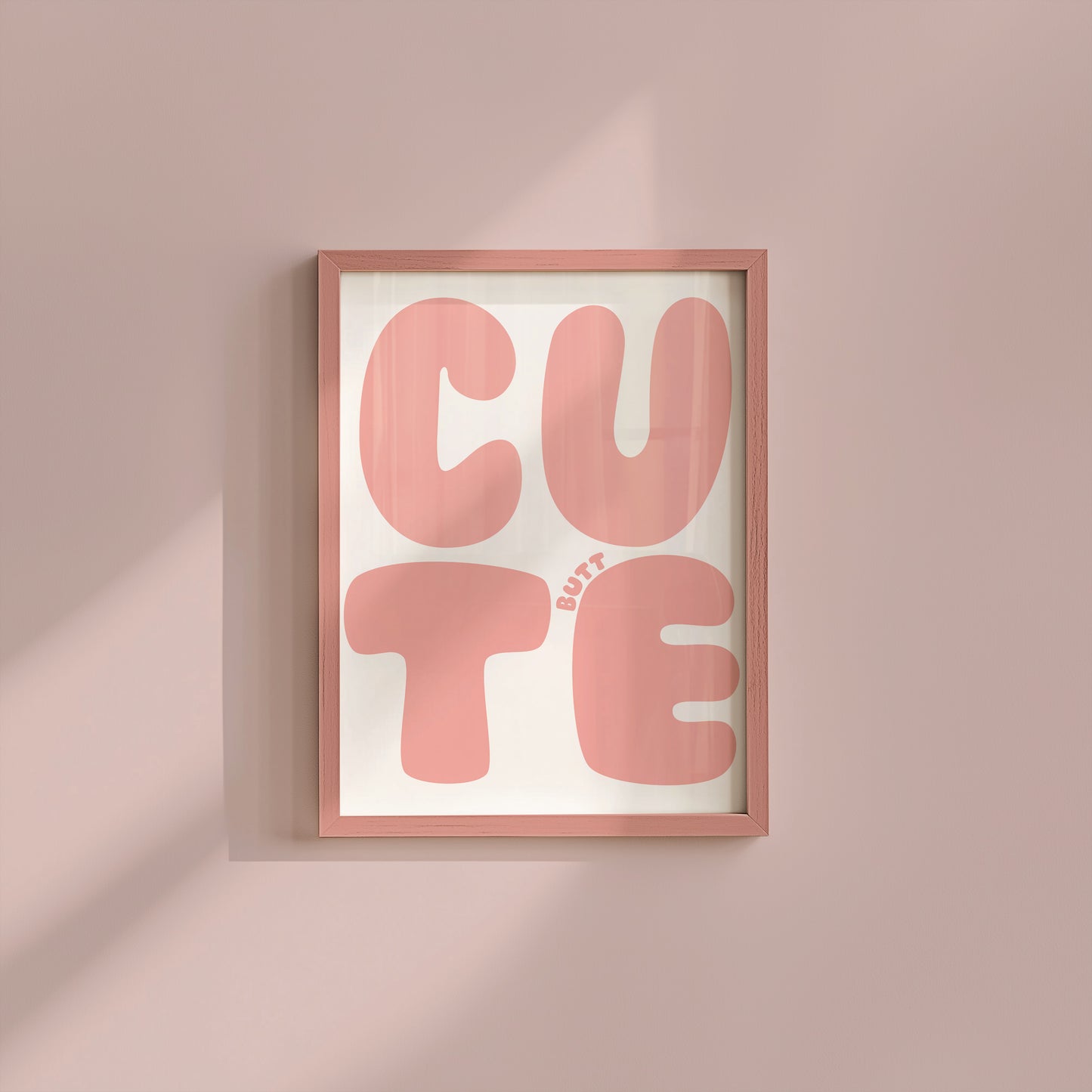 Cute Butt Pink Poster - Digital Print