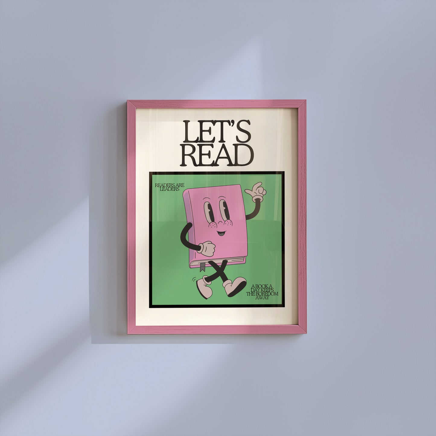 Cute Retro Book Character Classroom Art - Digital Print