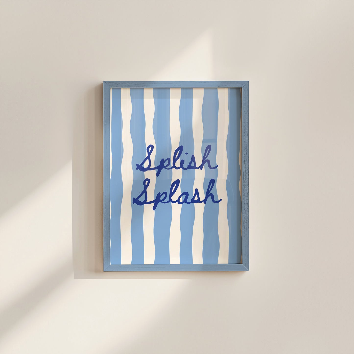 Splish Splash Striped Bathroom Print - Digital Print