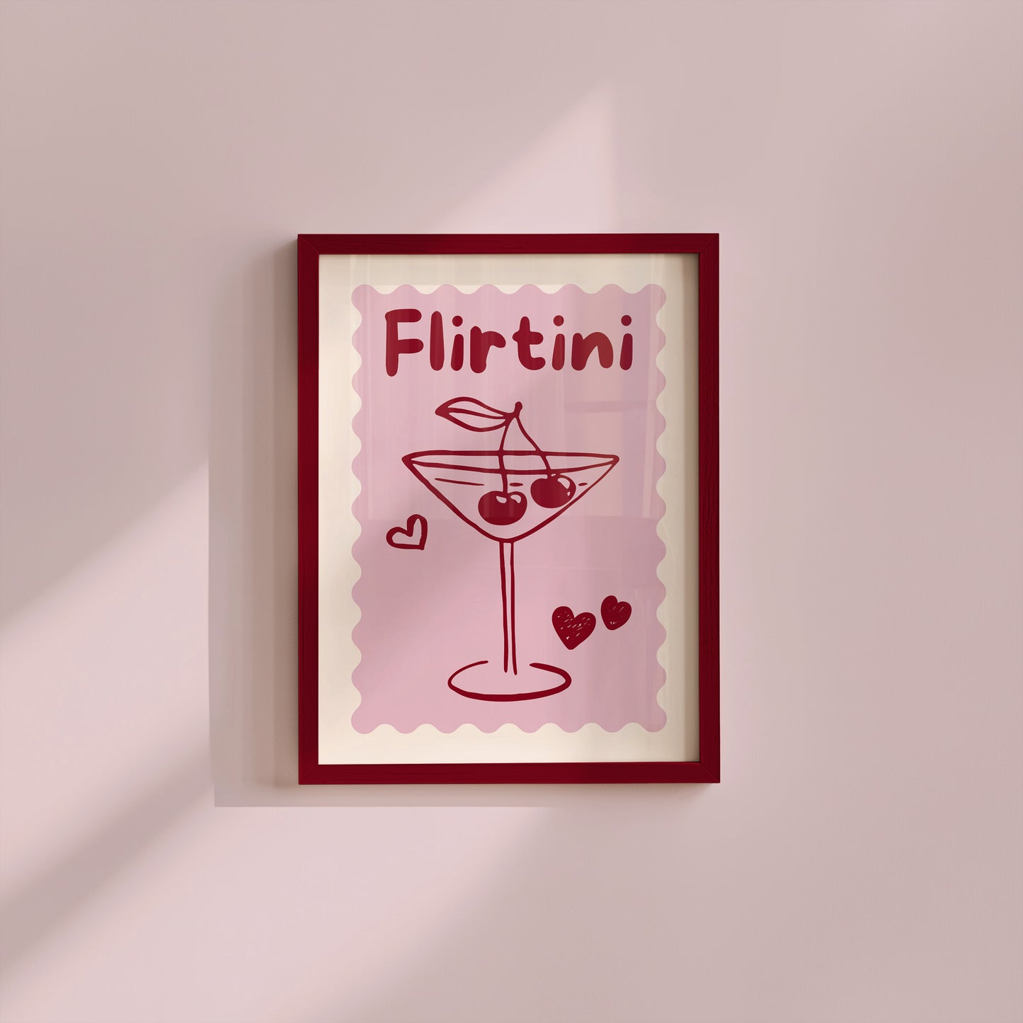 Pink Flirtini Cocktail Art Print - Digital Print