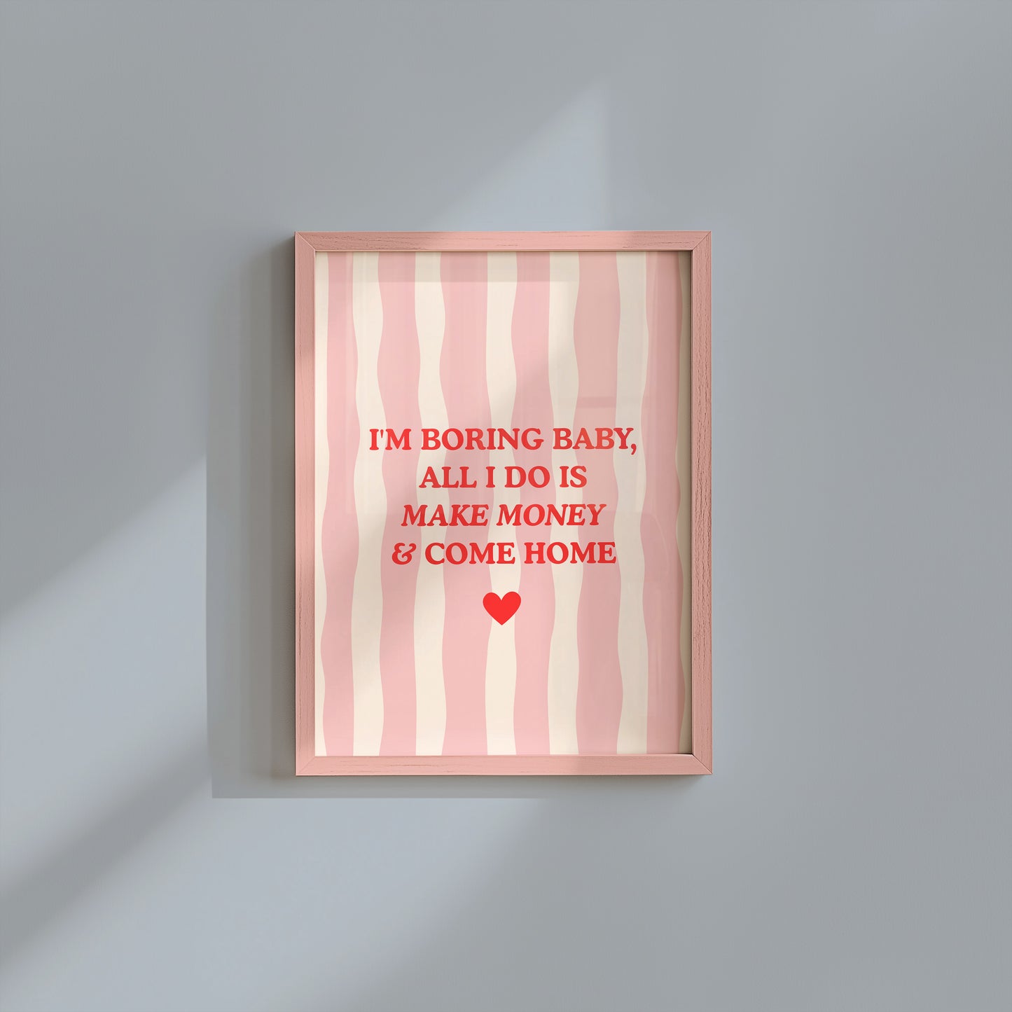 I'm Boring Baby Striped art Print - Digital Print