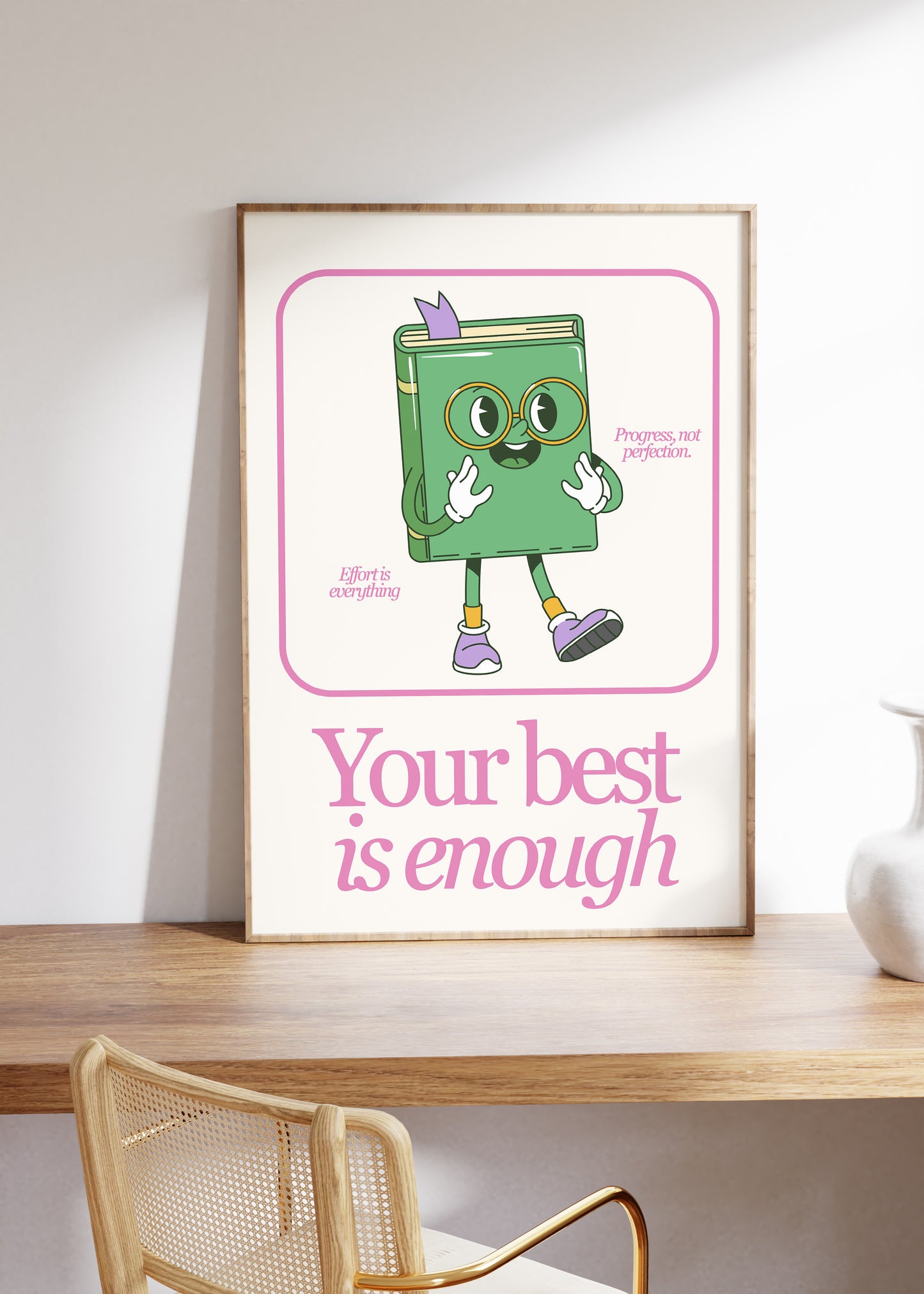Your Best is Enough Retro Character Classroom Art - Digital Print