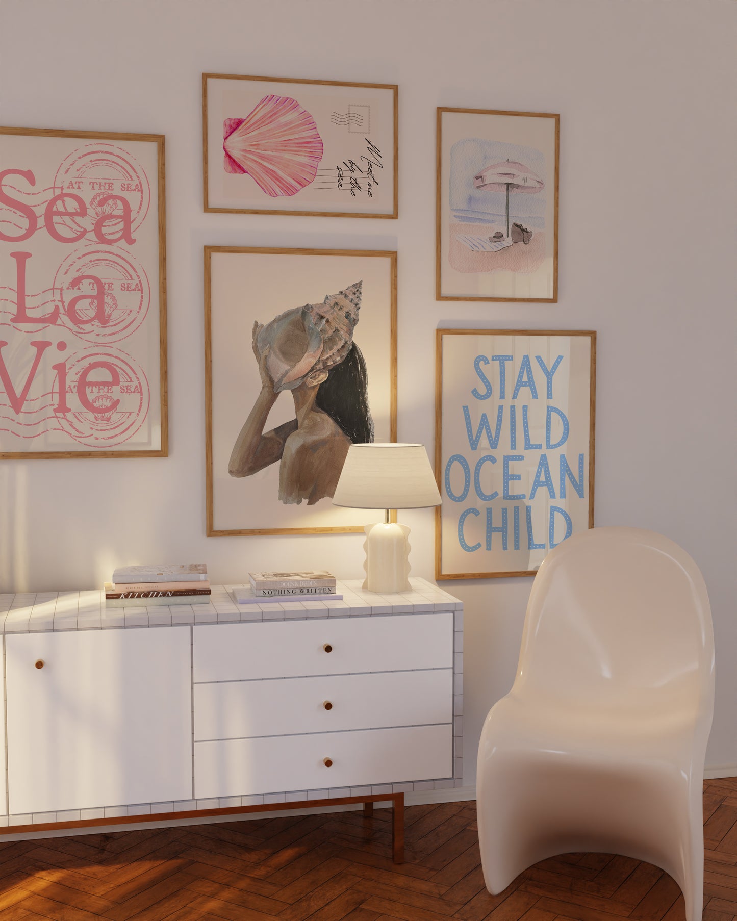 Dreamy Coastal Beach Gallery Set of 5 Prints - Digital Print