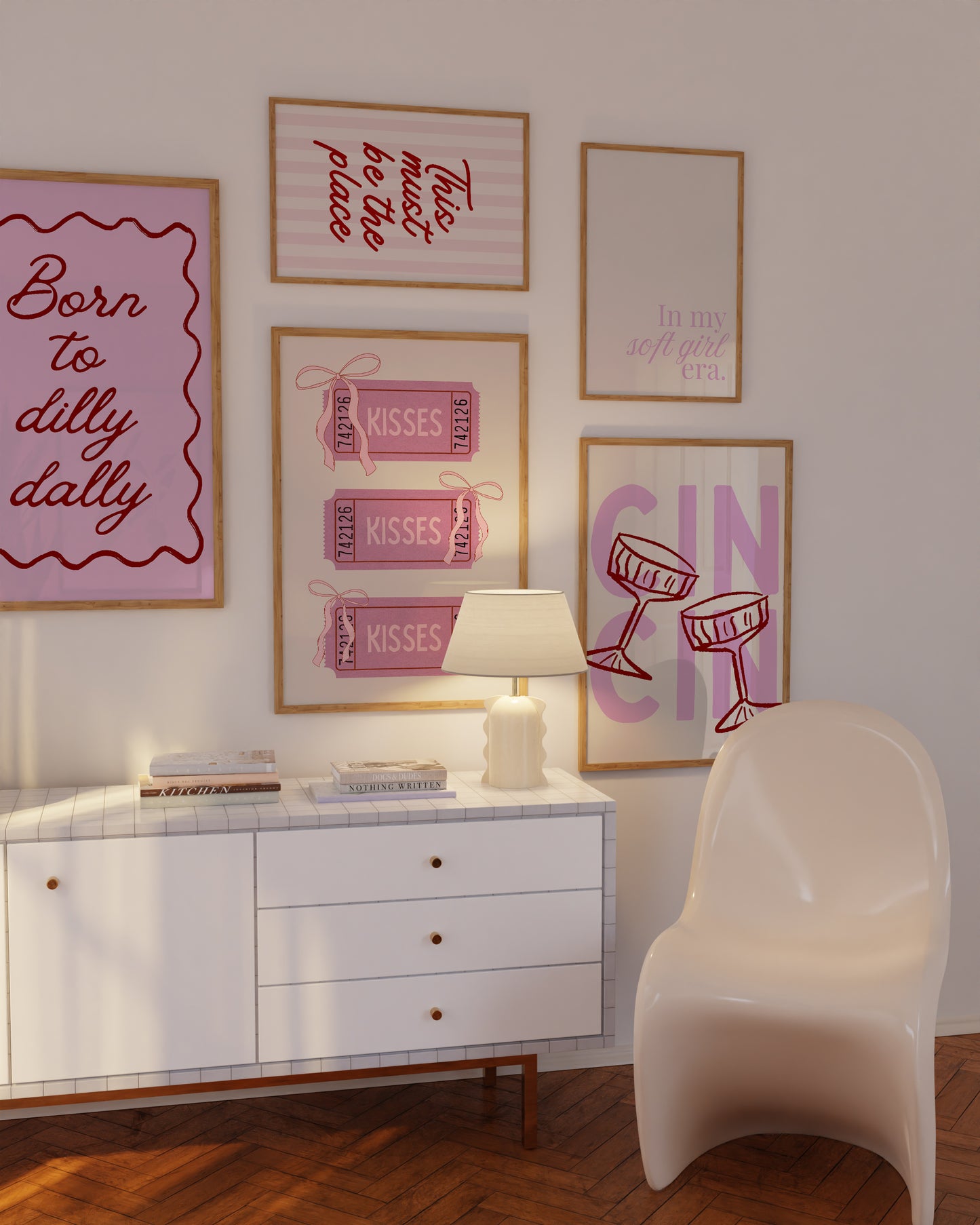 Pink Preppy Coquette Gallery Set of 5 - Digital Print