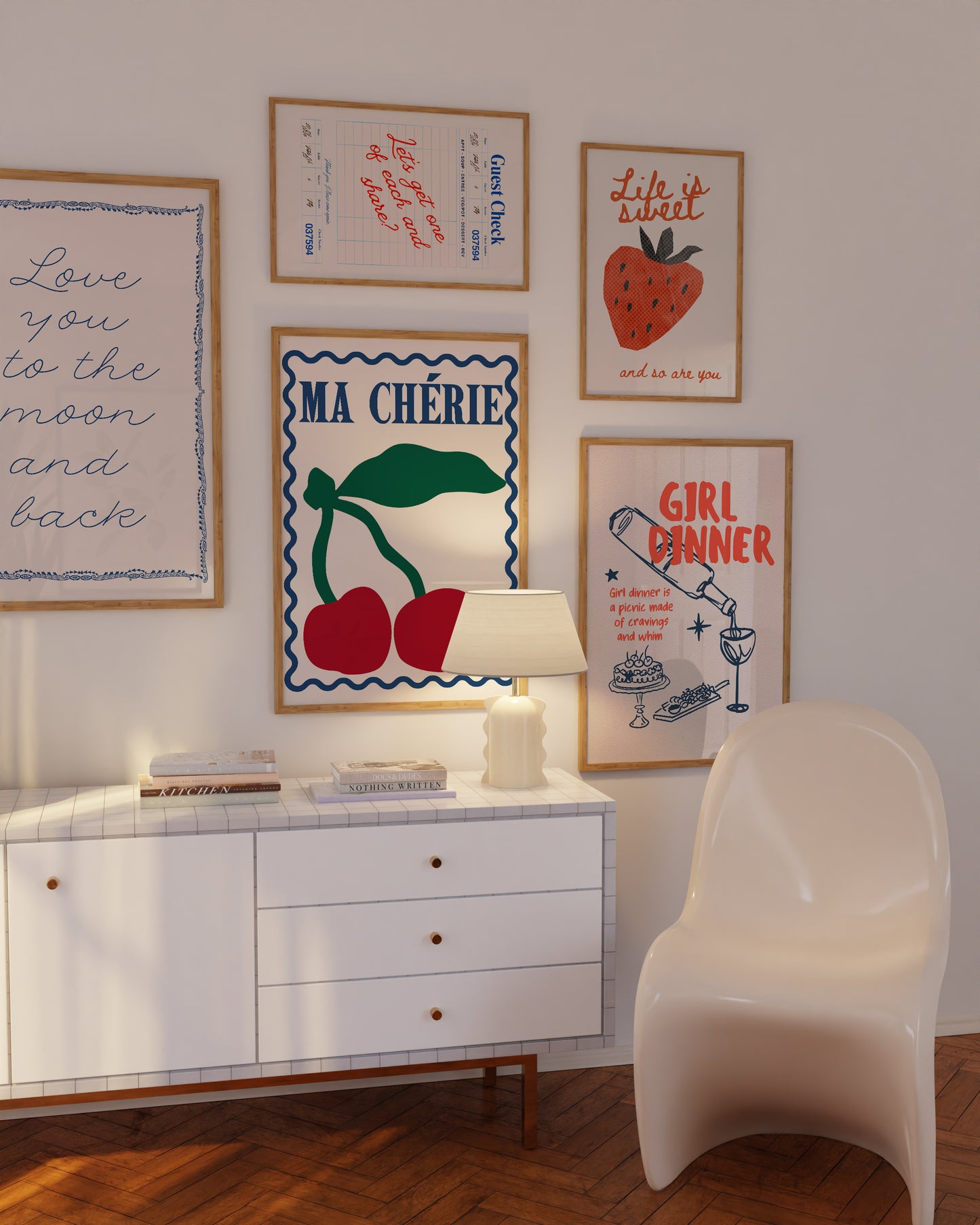 Trendy Girl Dinner Gallery Set - Digital Print