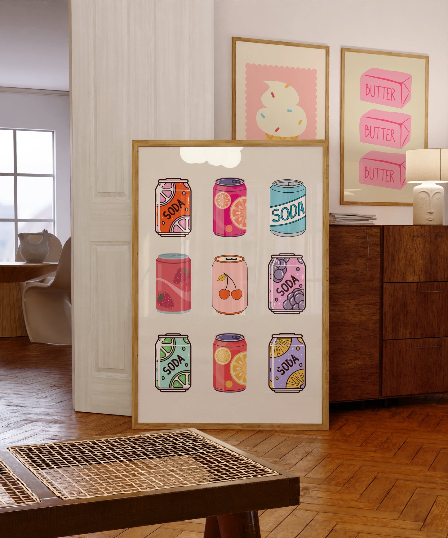 Retro Cans Kitchen Poster- Digital Print