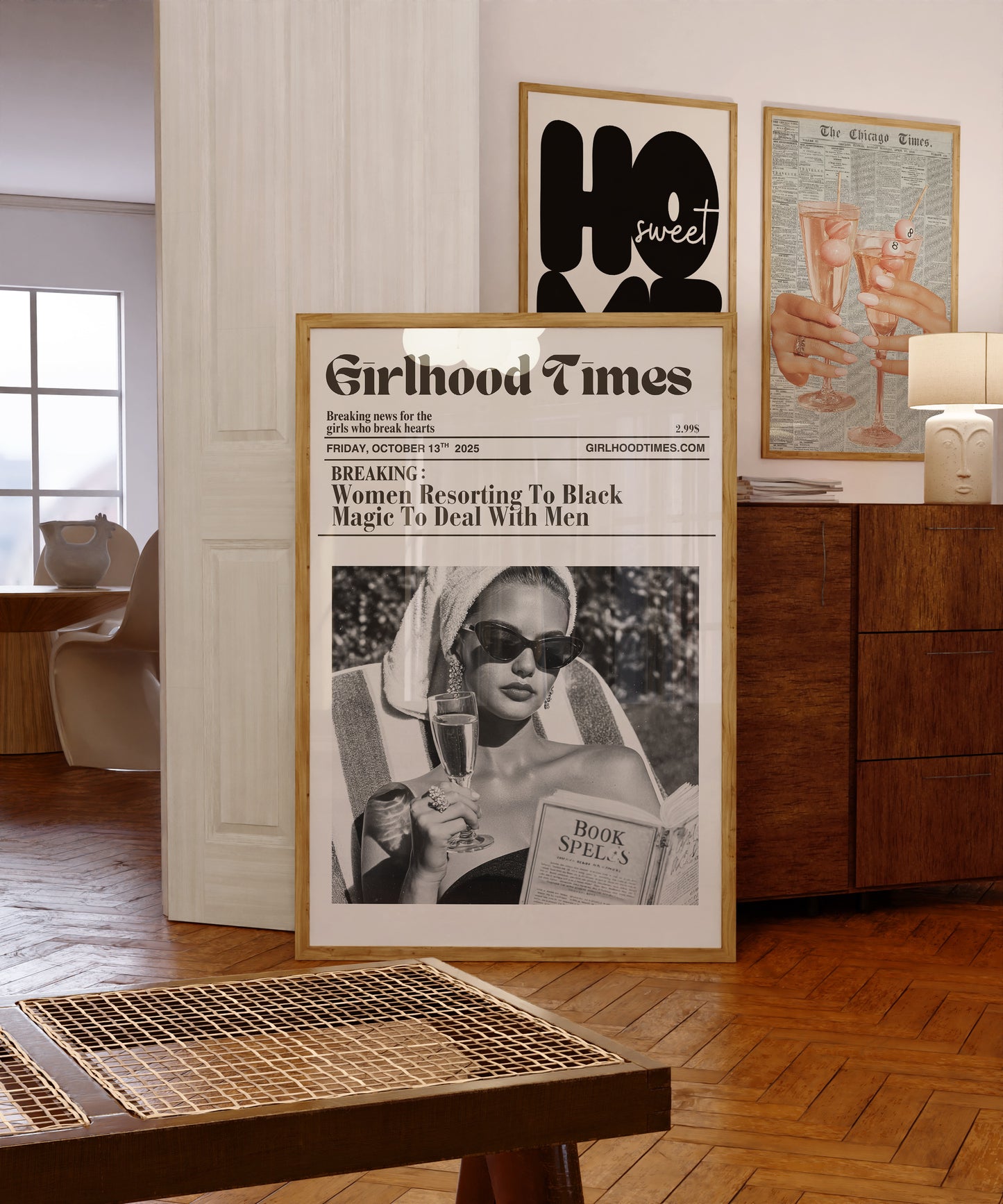 Vintage Retro Newspaper It Girl Poster - Digital Print