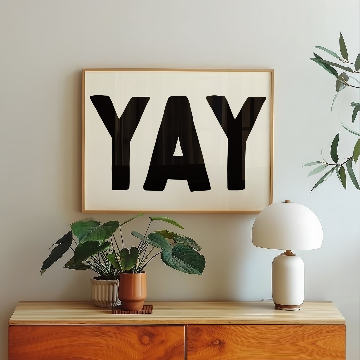 " Yay " Text Modern Poster - Digital Print