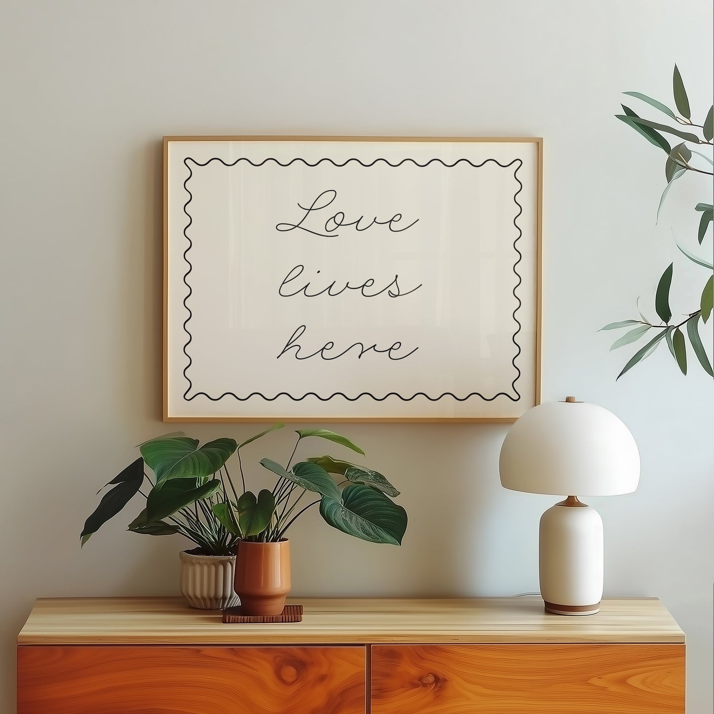 Love Lives Here Quote Minimalist Print - Digital Print