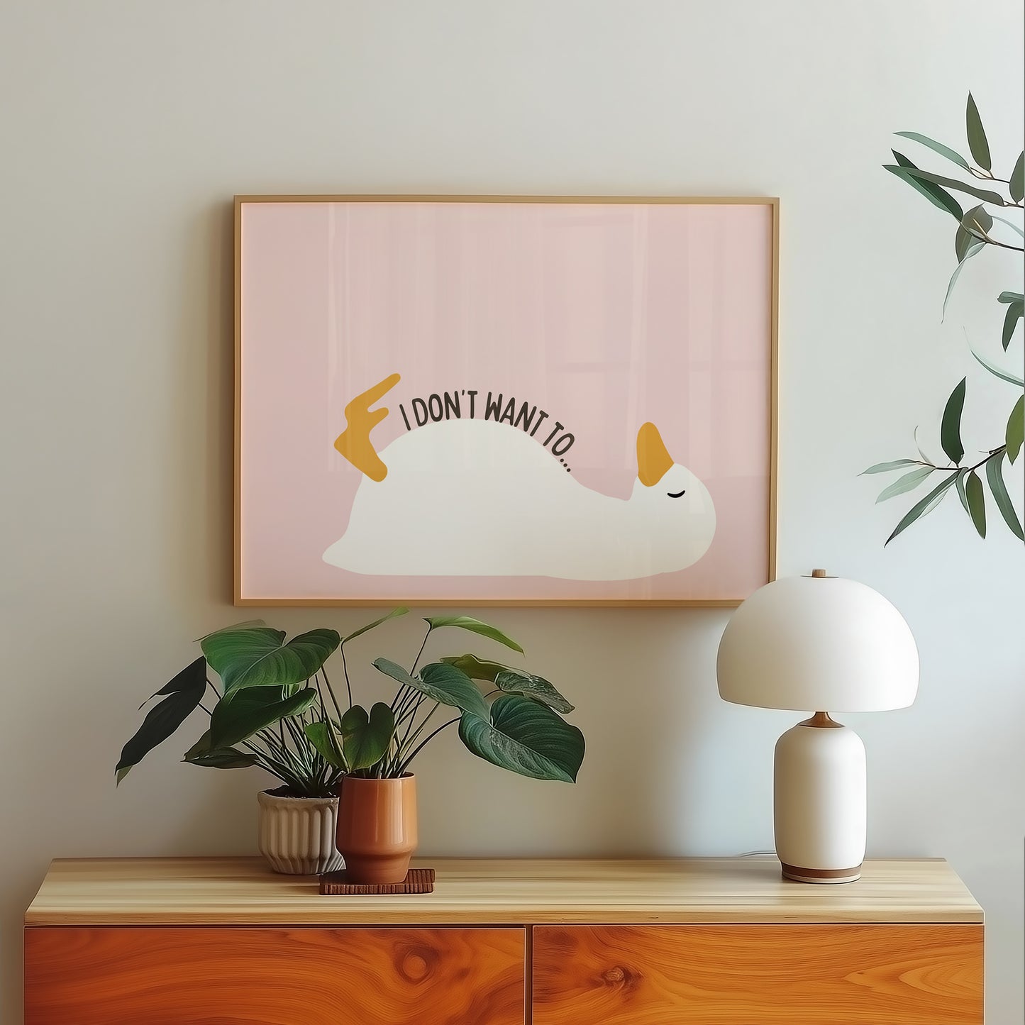 Funny Quote Cute Trendy Duck Art Print - Digital Print