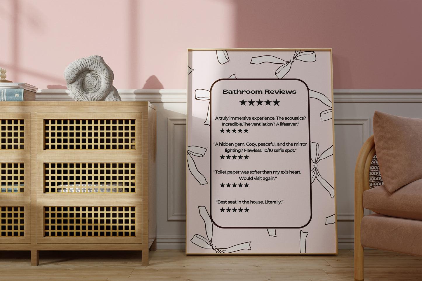 Funny Bathroom Review Wall Art
