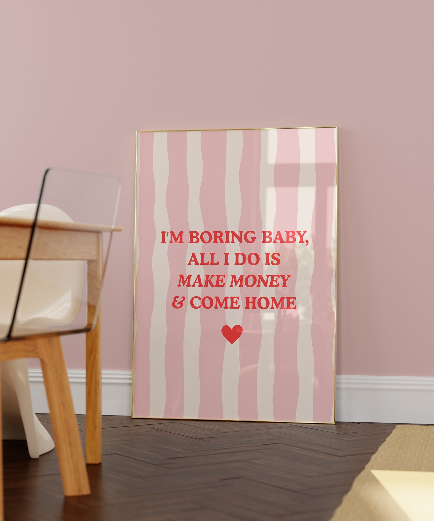 I'm Boring Baby Striped art Print - Digital Print