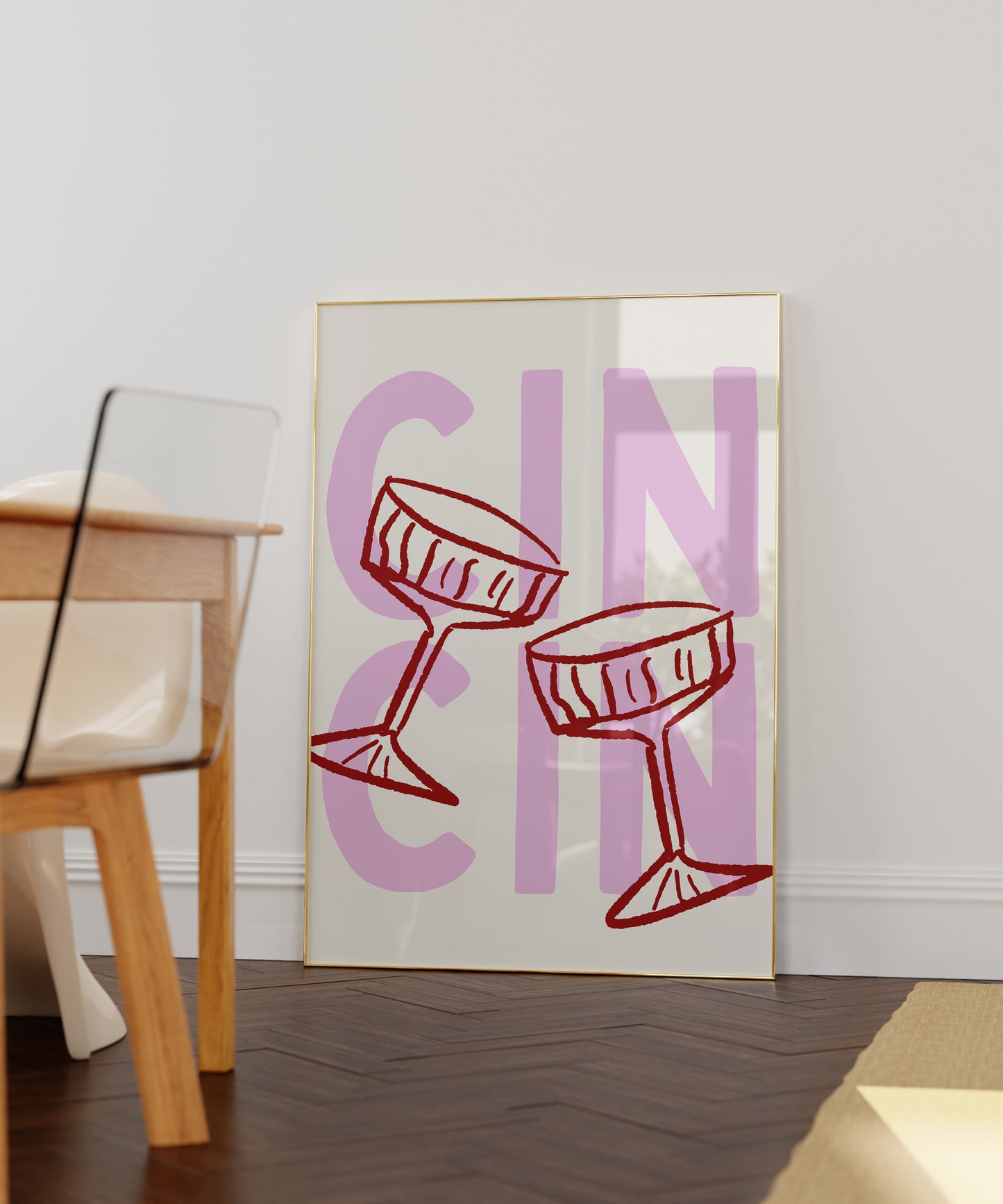 Cin Cin Cocktail Art Poster - Digital Print