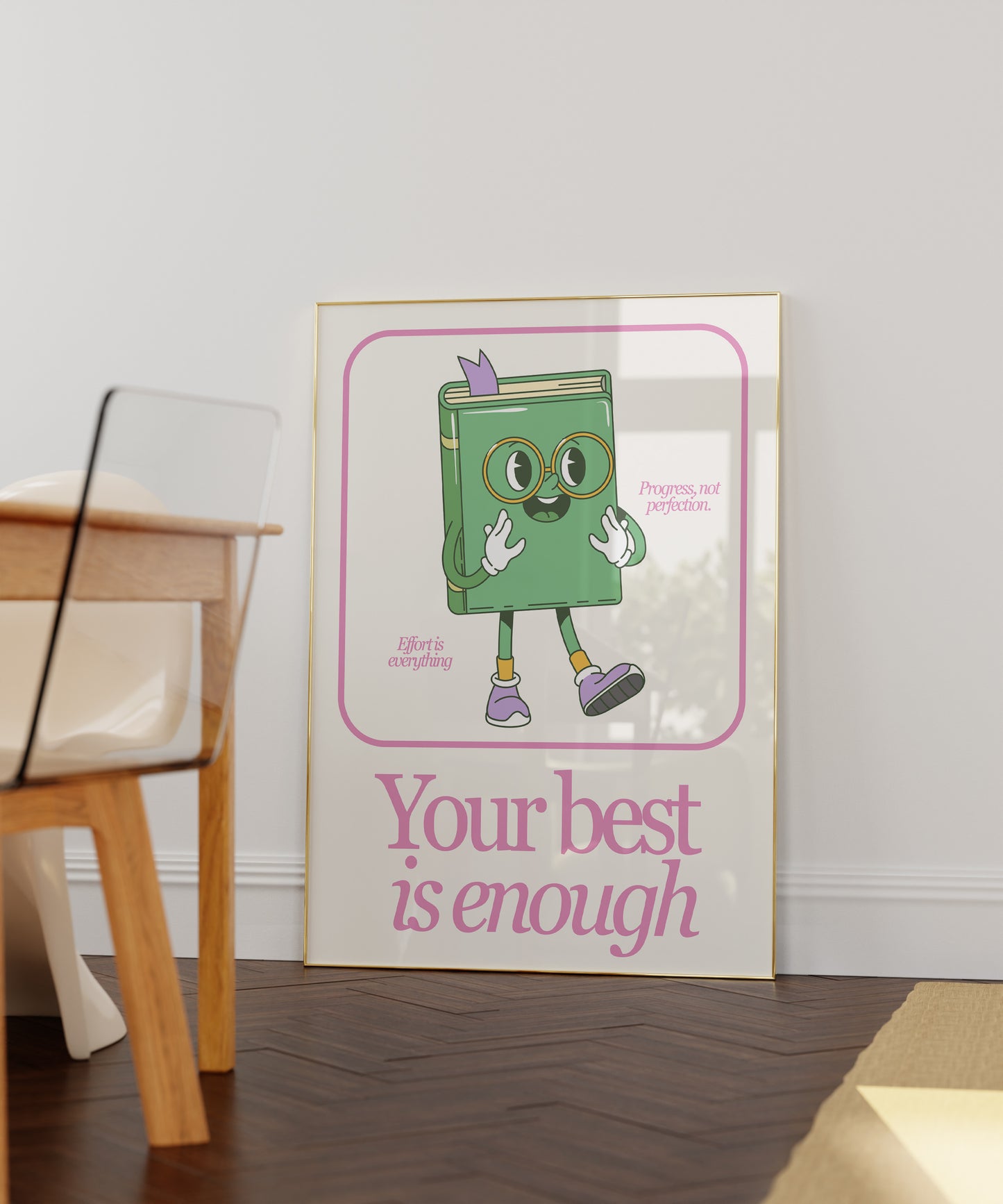 Your Best is Enough Retro Character Classroom Art - Digital Print