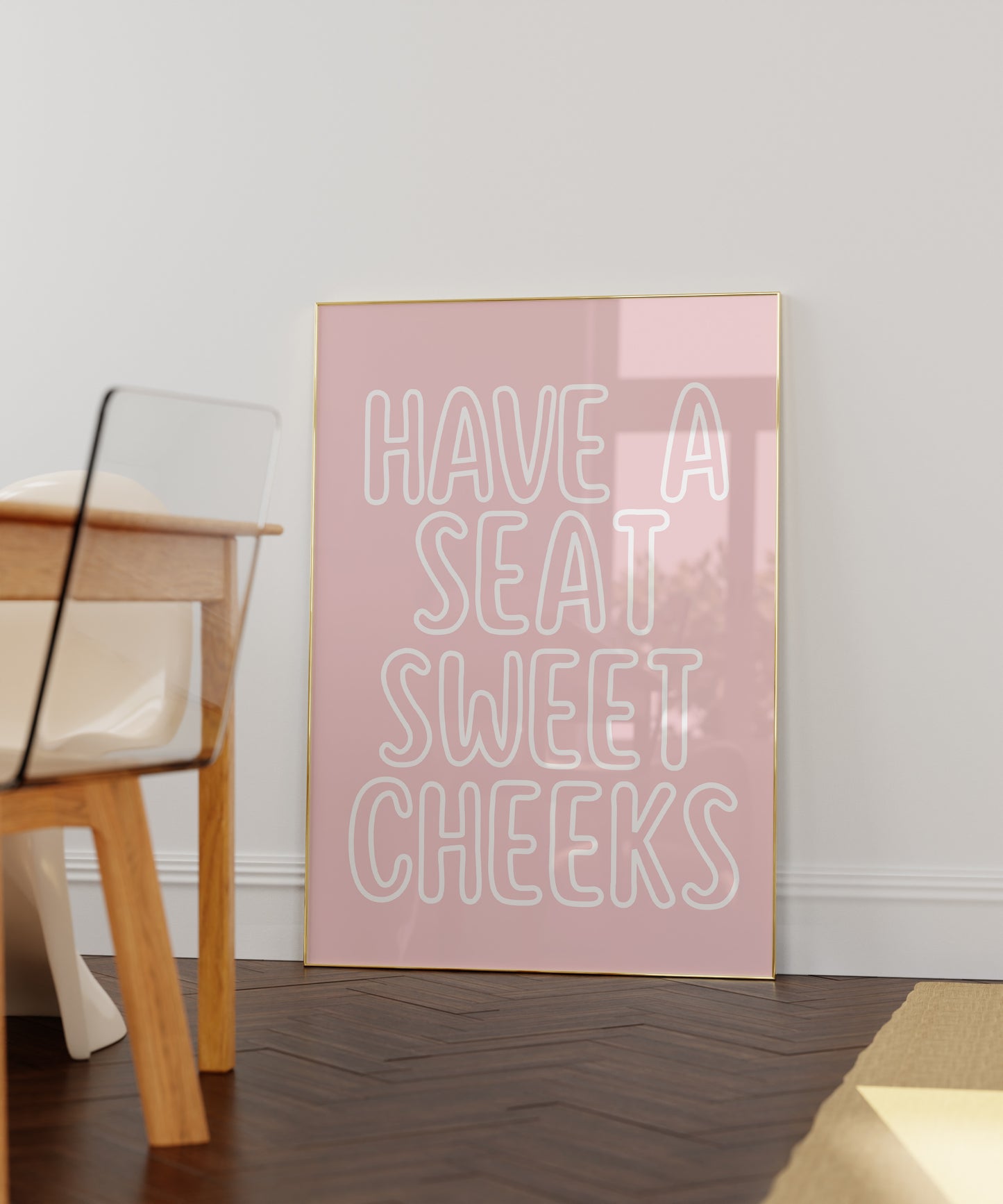 Have A Seat Sweet cheeks Cute Bathroom Print - Digital Print