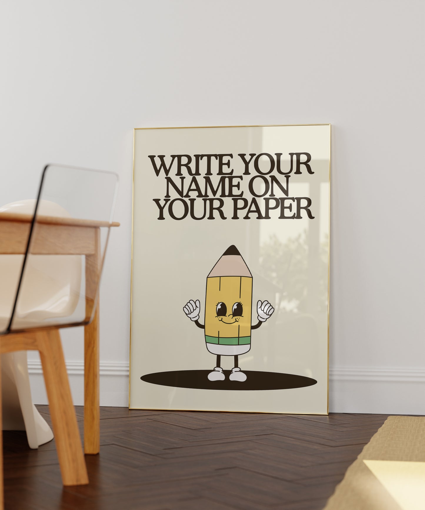 Write Your Name Cute Character Classroom Art - Digital Print