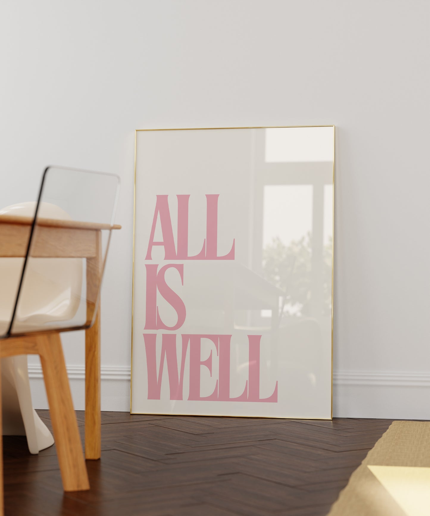 Pink All Is Well Uplifting Print - Digital Print