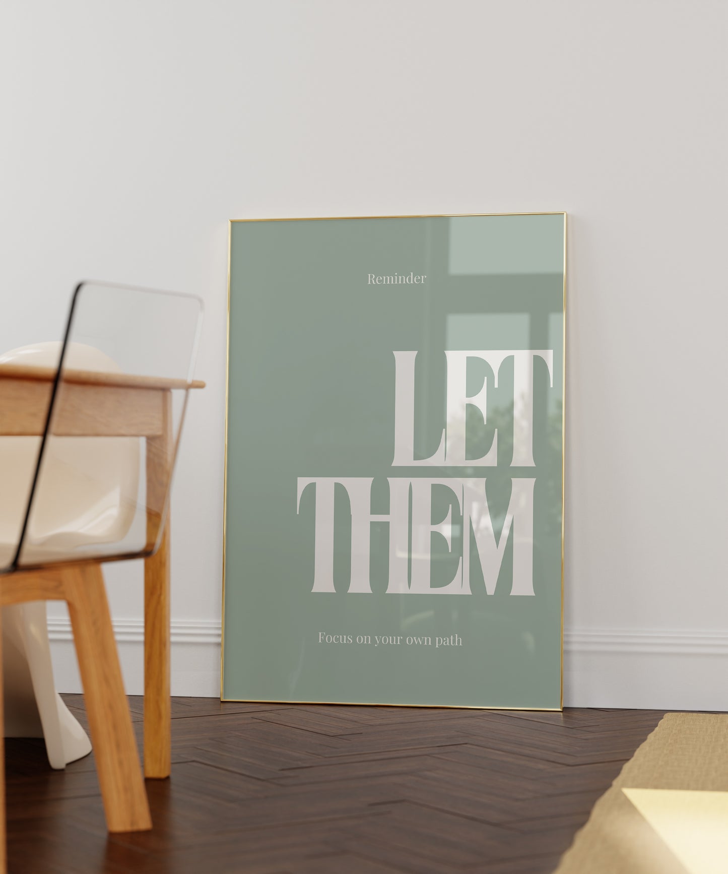 Let Them Quote Sage Green Positivity Print - Digital Print