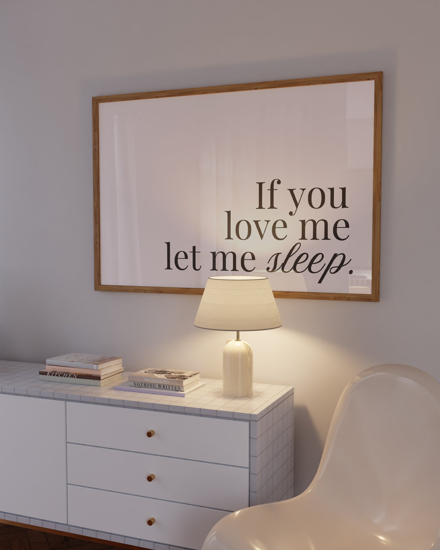 If You Love Me Let Me Sleep Minimalist Horizontal Print - Digital Print