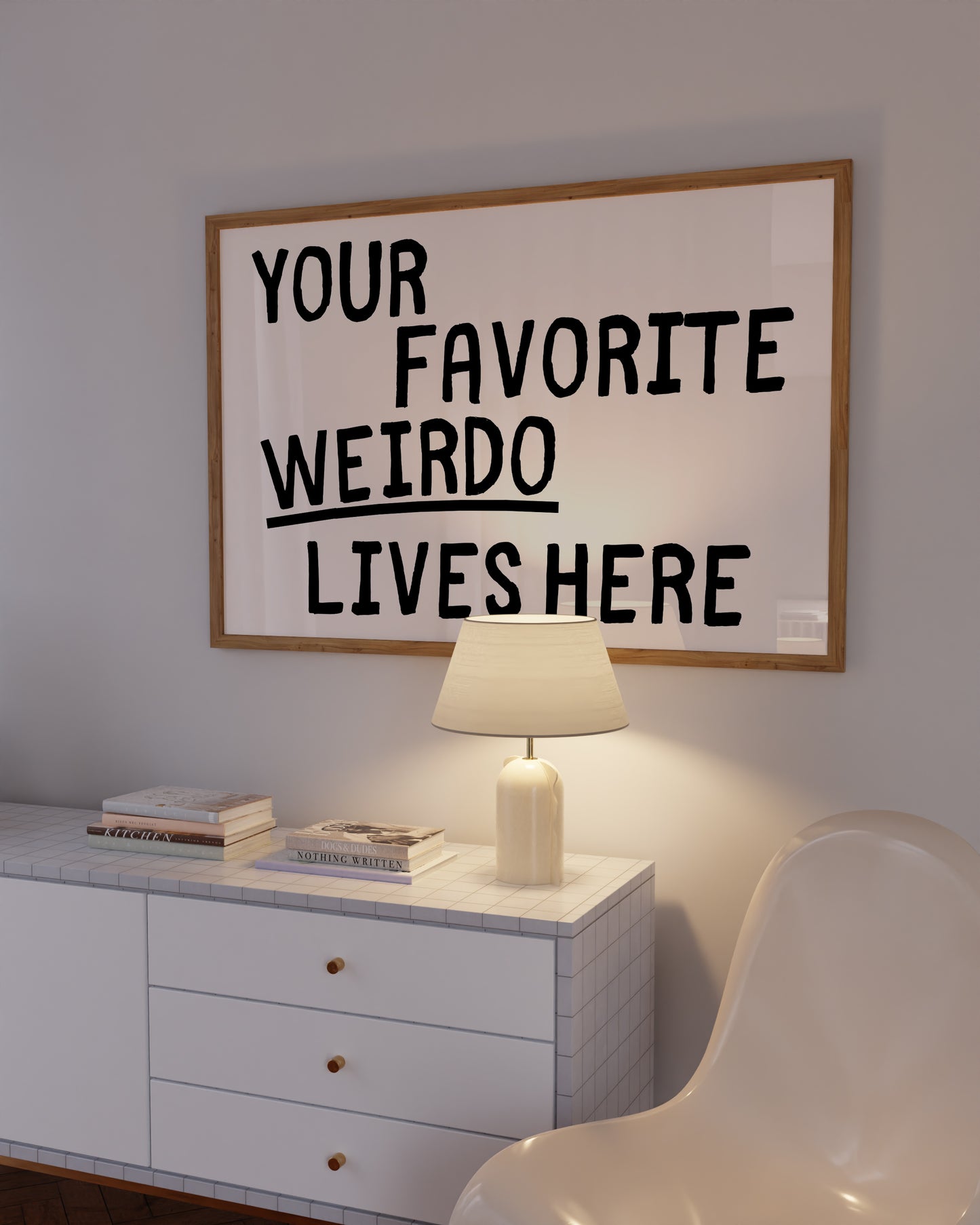 Your Favorite Weirdo Lives Here Quote Print - Digital Print