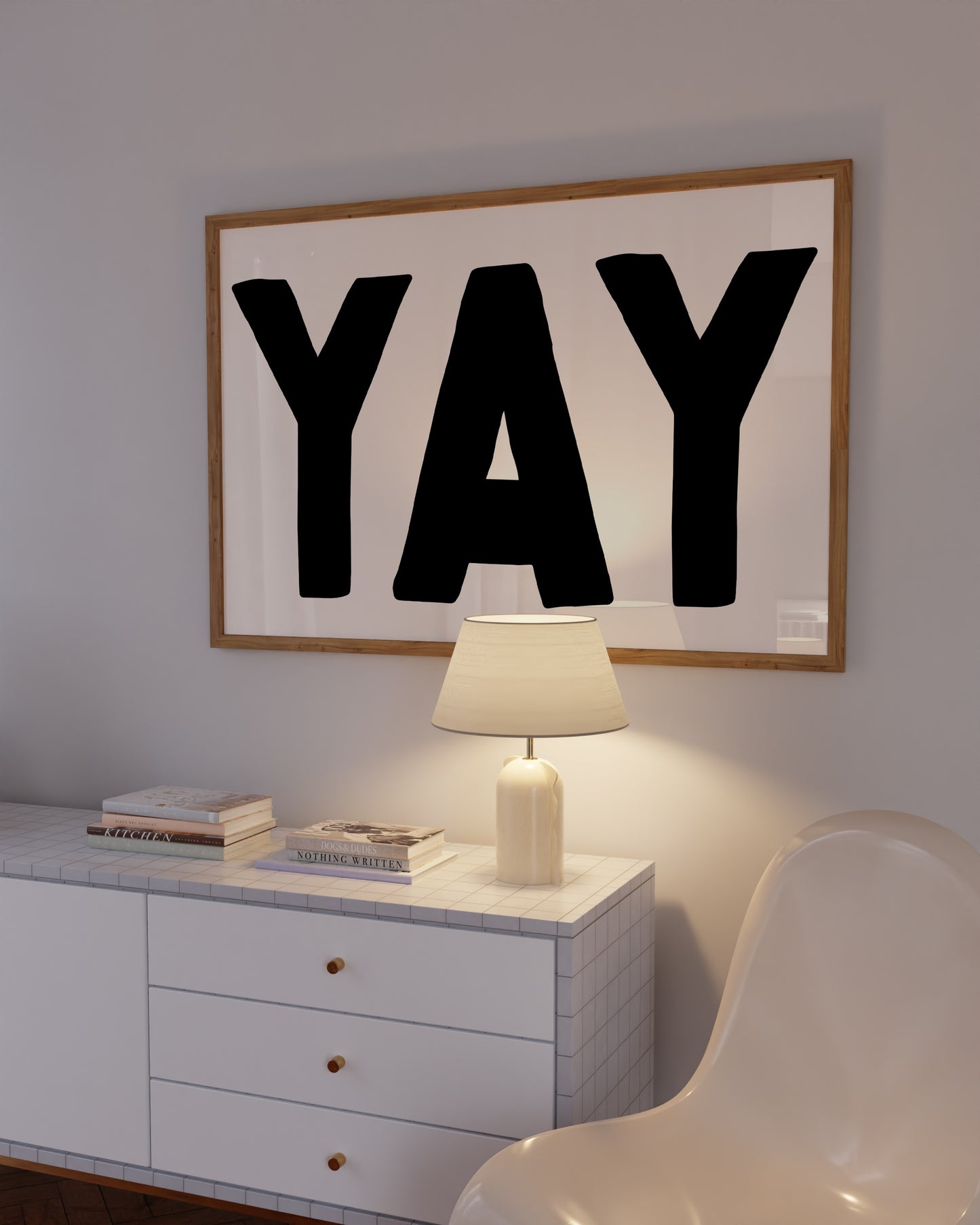 " Yay " Text Modern Poster - Digital Print