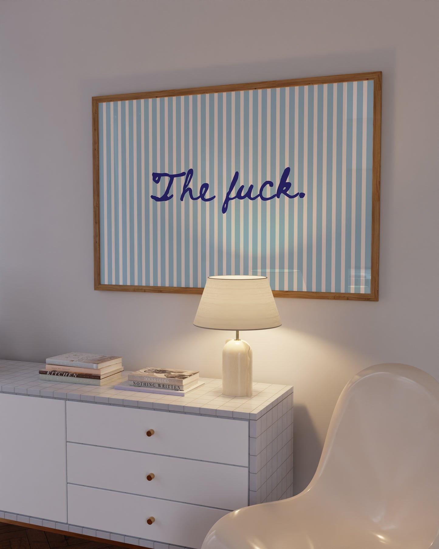 The Fuck Striped Funny Horizontal Print - Digital Print