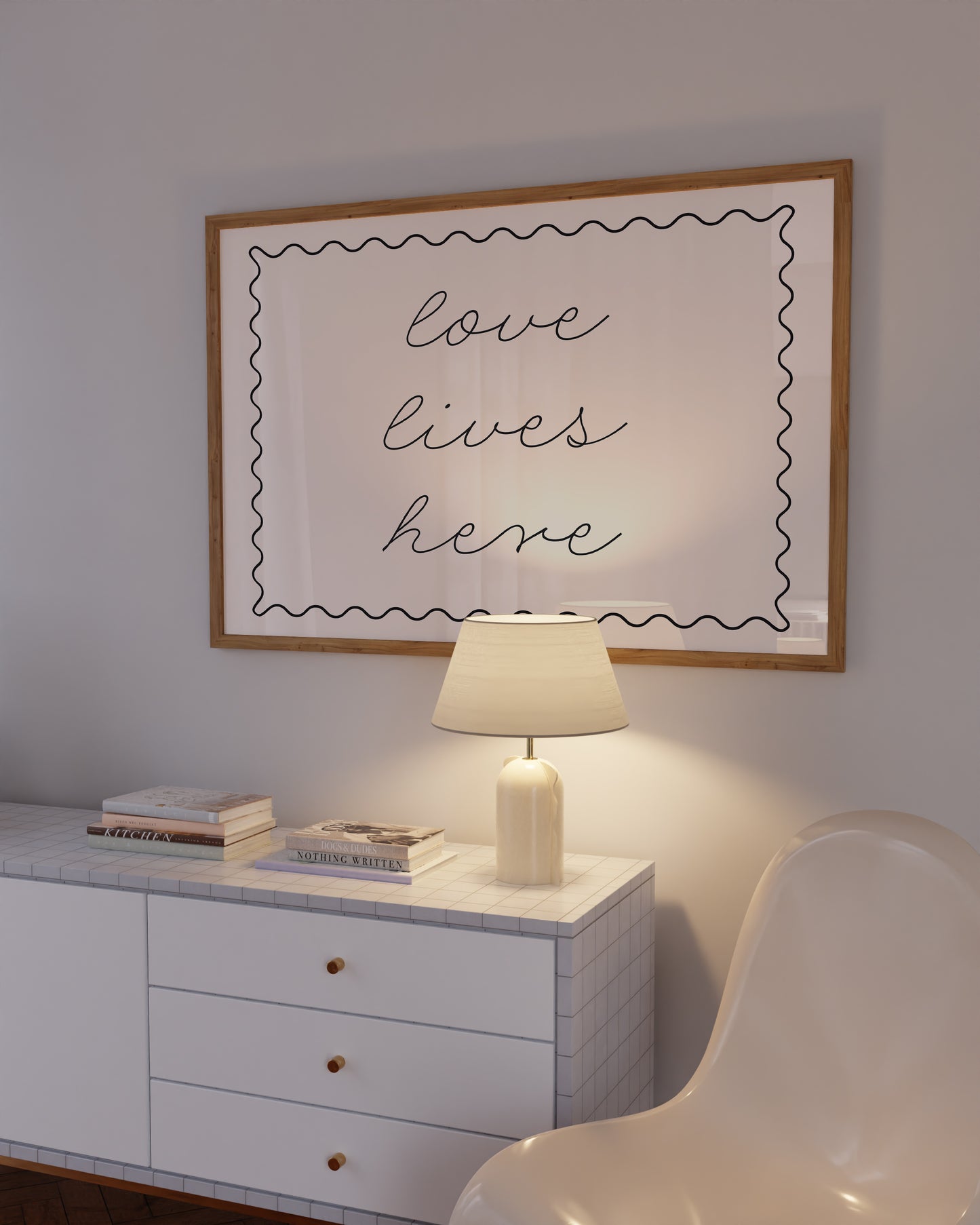 Love Lives Here Quote Minimalist Print - Digital Print