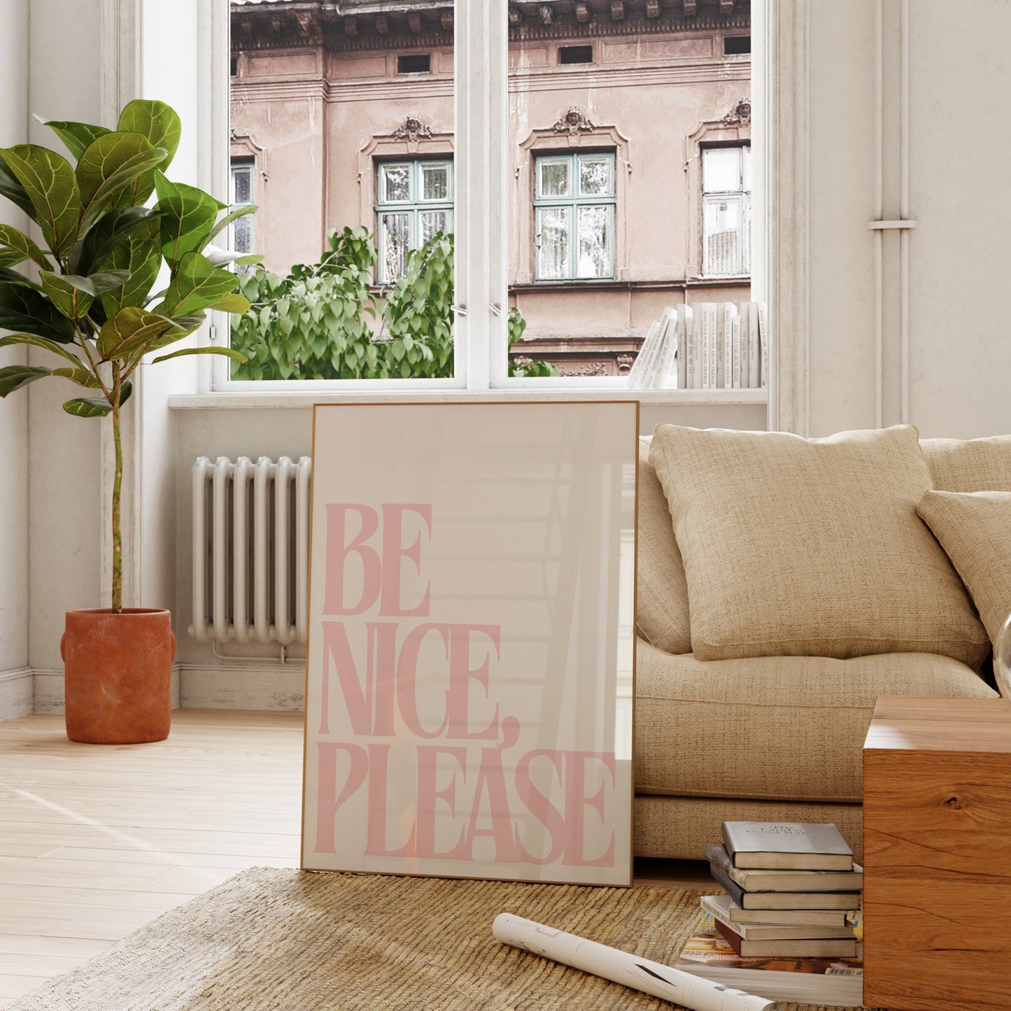 Be Nice, Please Pink Positivity Print - Digital Print