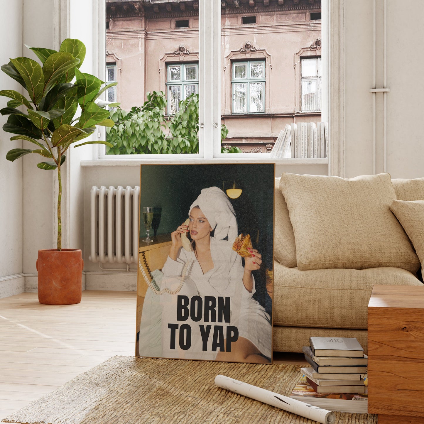 Born To Yap Retro Woman Poster - Digital Print