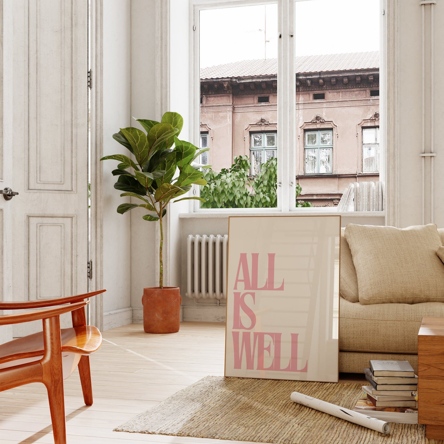 Pink All Is Well Uplifting Print - Digital Print