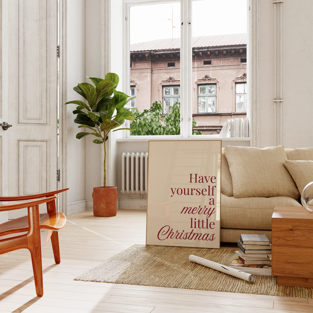 Have Yourself a Merry Little Christmas Print | Burgundy