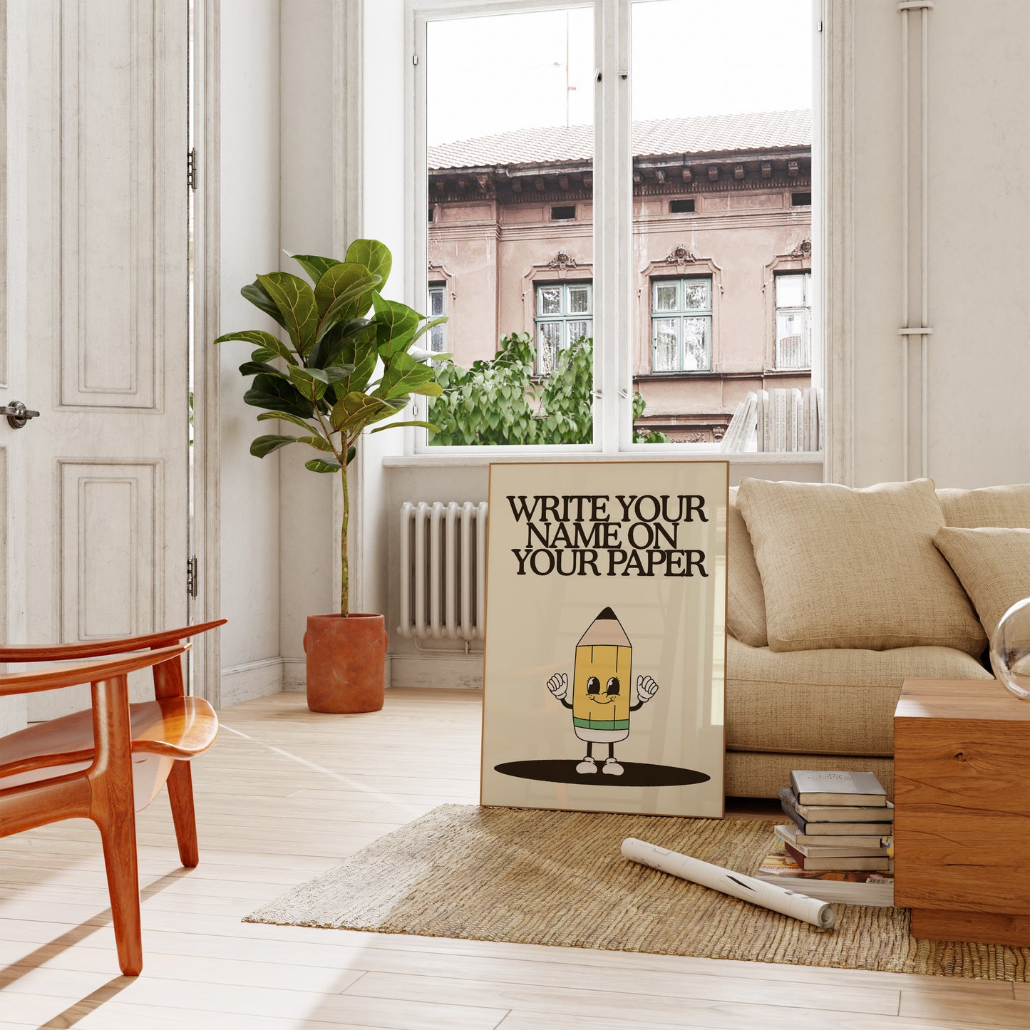 Write Your Name Cute Character Classroom Art - Digital Print