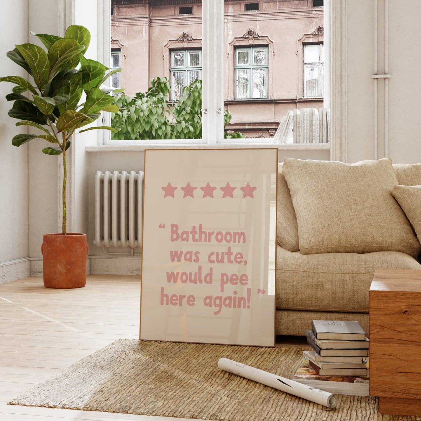 Pink Trendy 5 Star Review Art - Digital Print