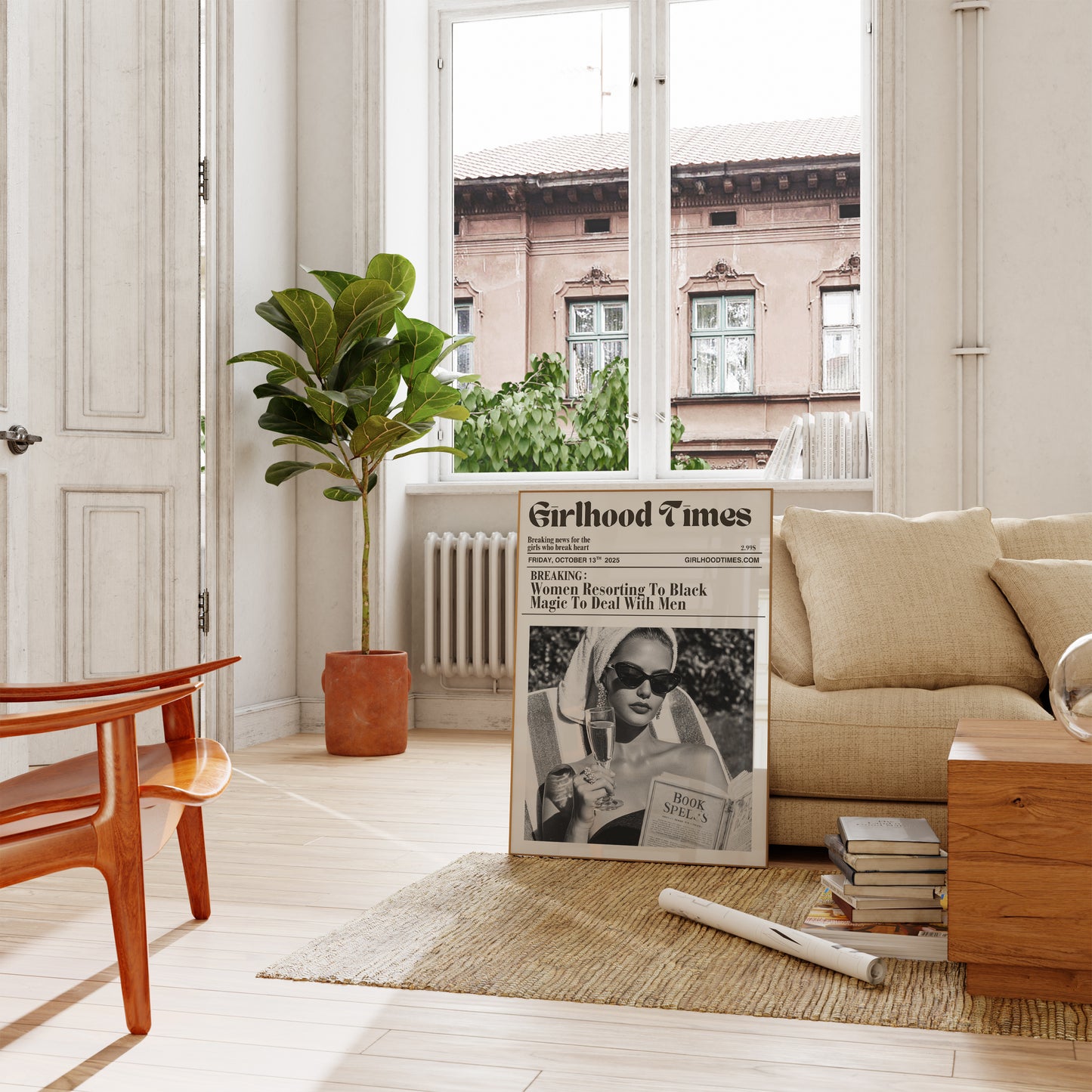 Vintage Retro Newspaper It Girl Poster - Digital Print