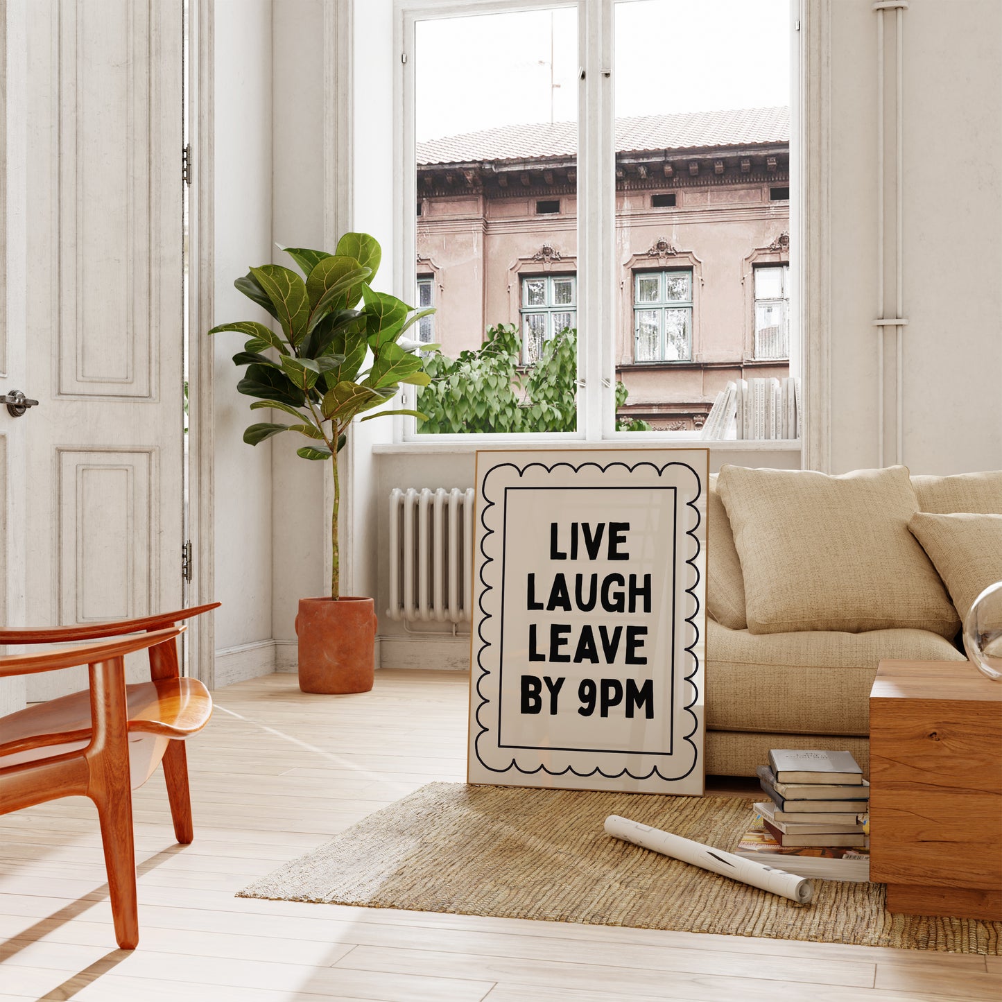 Live, Laugh, Leave By 9pm Funny Art - Digital Print