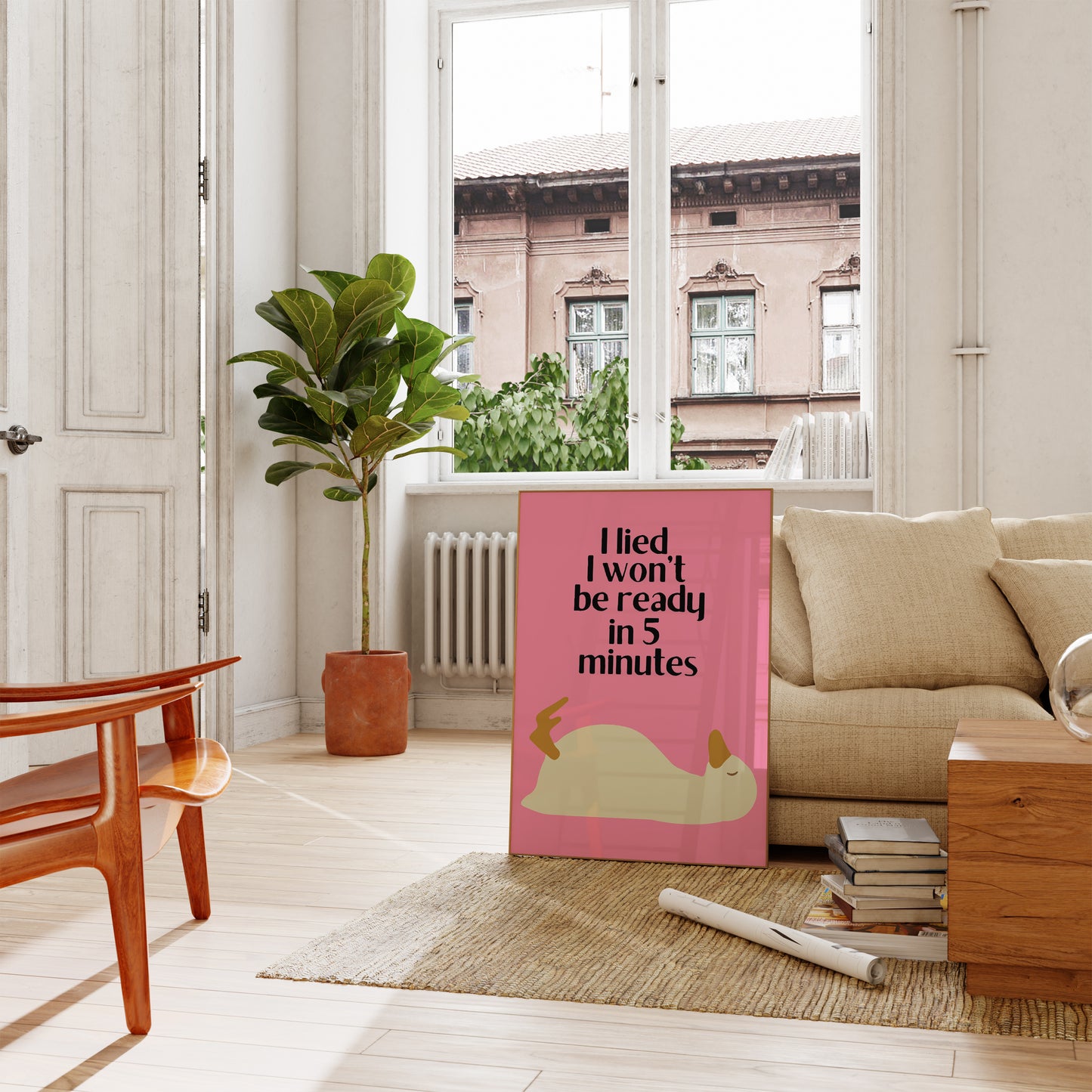 Cute Duck I lied I Won't Be Ready in 5 Minutes Print - Digital Print