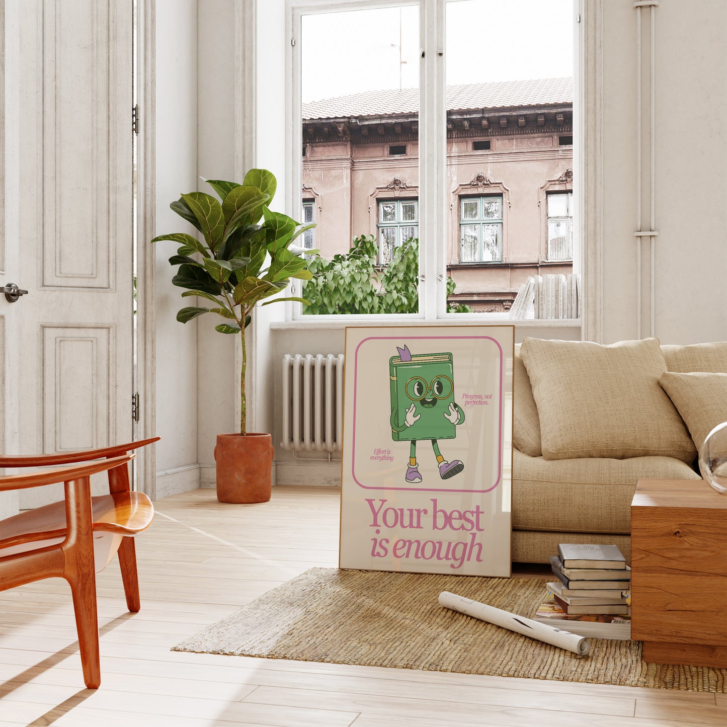Your Best is Enough Retro Character Classroom Art - Digital Print