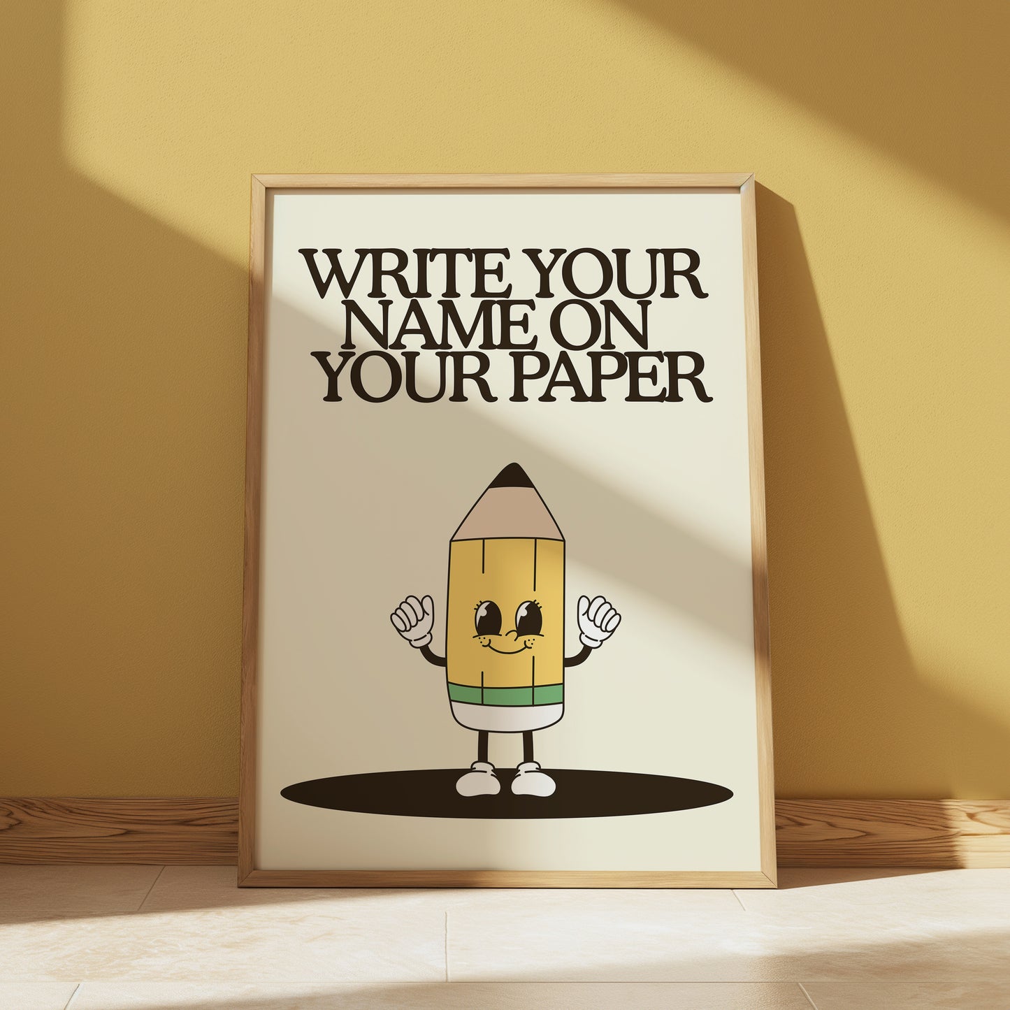 Write Your Name Cute Character Classroom Art - Digital Print