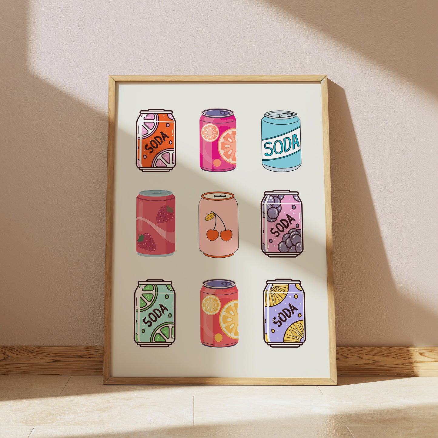 Retro Cans Kitchen Poster- Digital Print