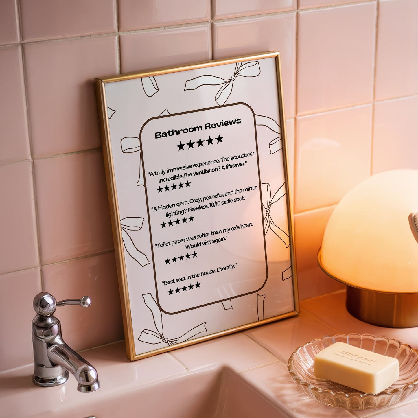 Funny Bathroom Review Wall Art