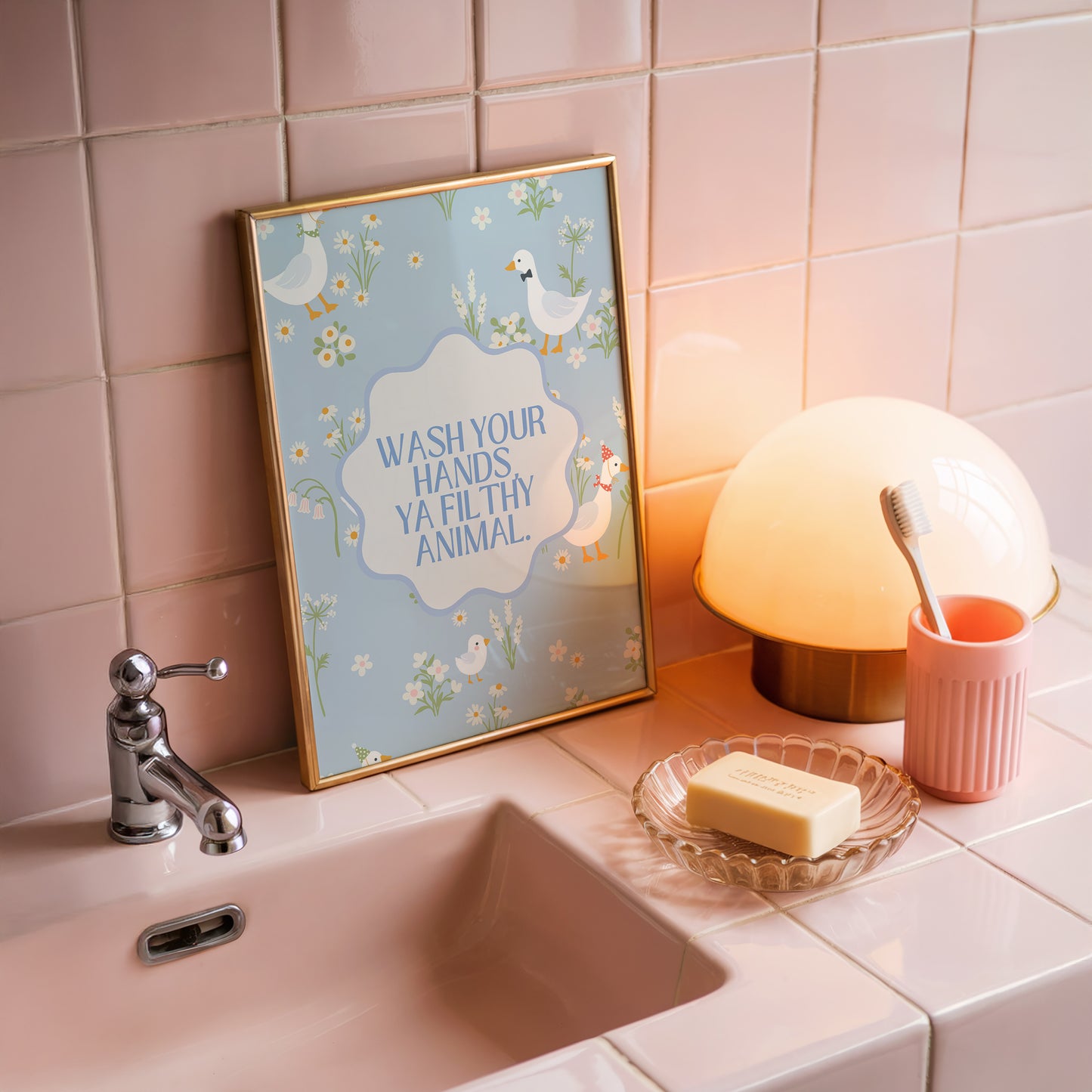 Wash Your Hands You Filthy Animal Bathroom Print - Digital Print