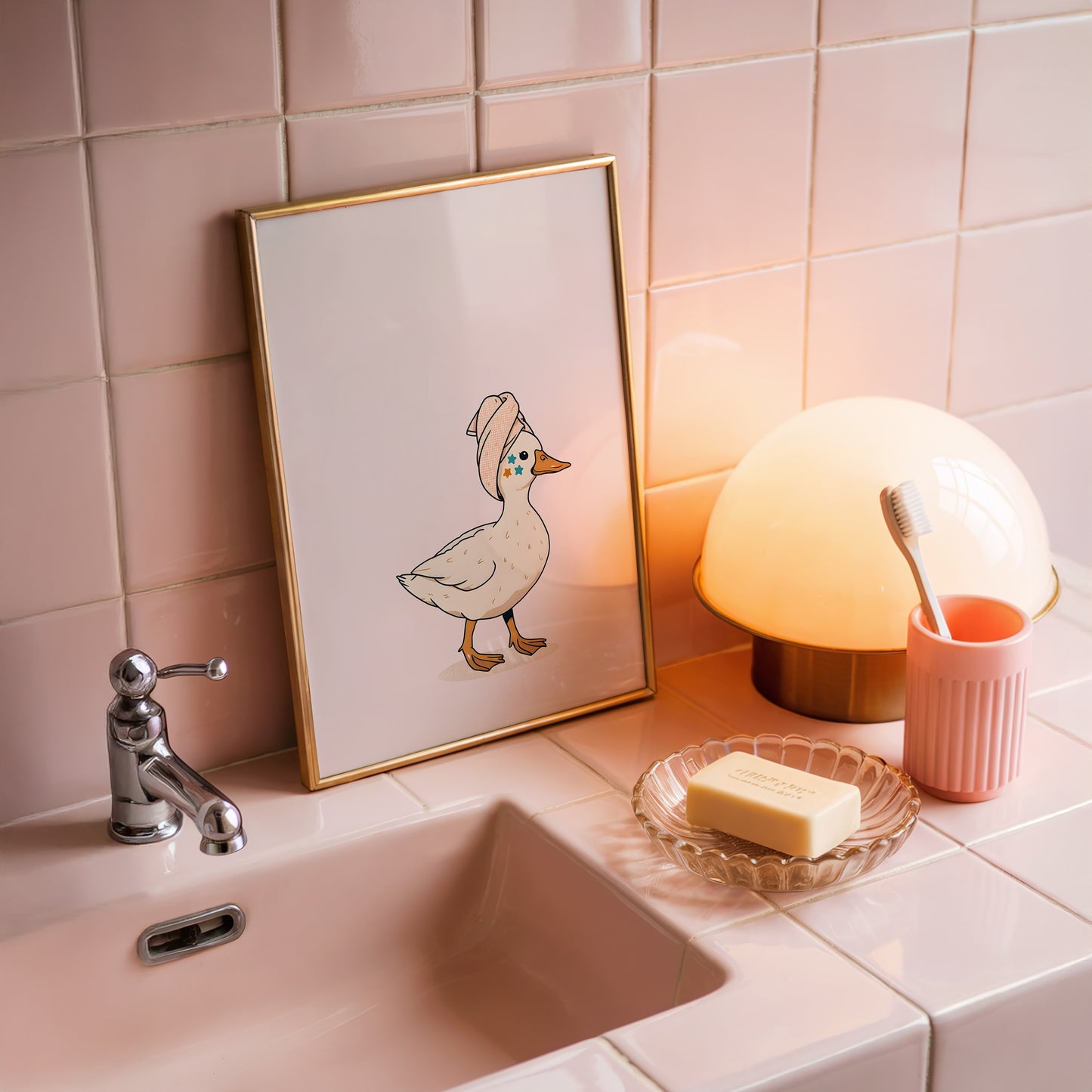 Cute Pimple Patch Duck Print - Digital Print