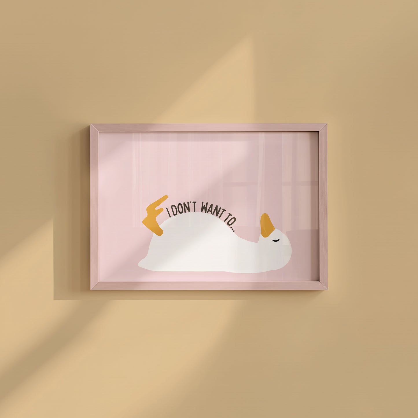 Cute Duck Laying Down With Text " I don't want to "