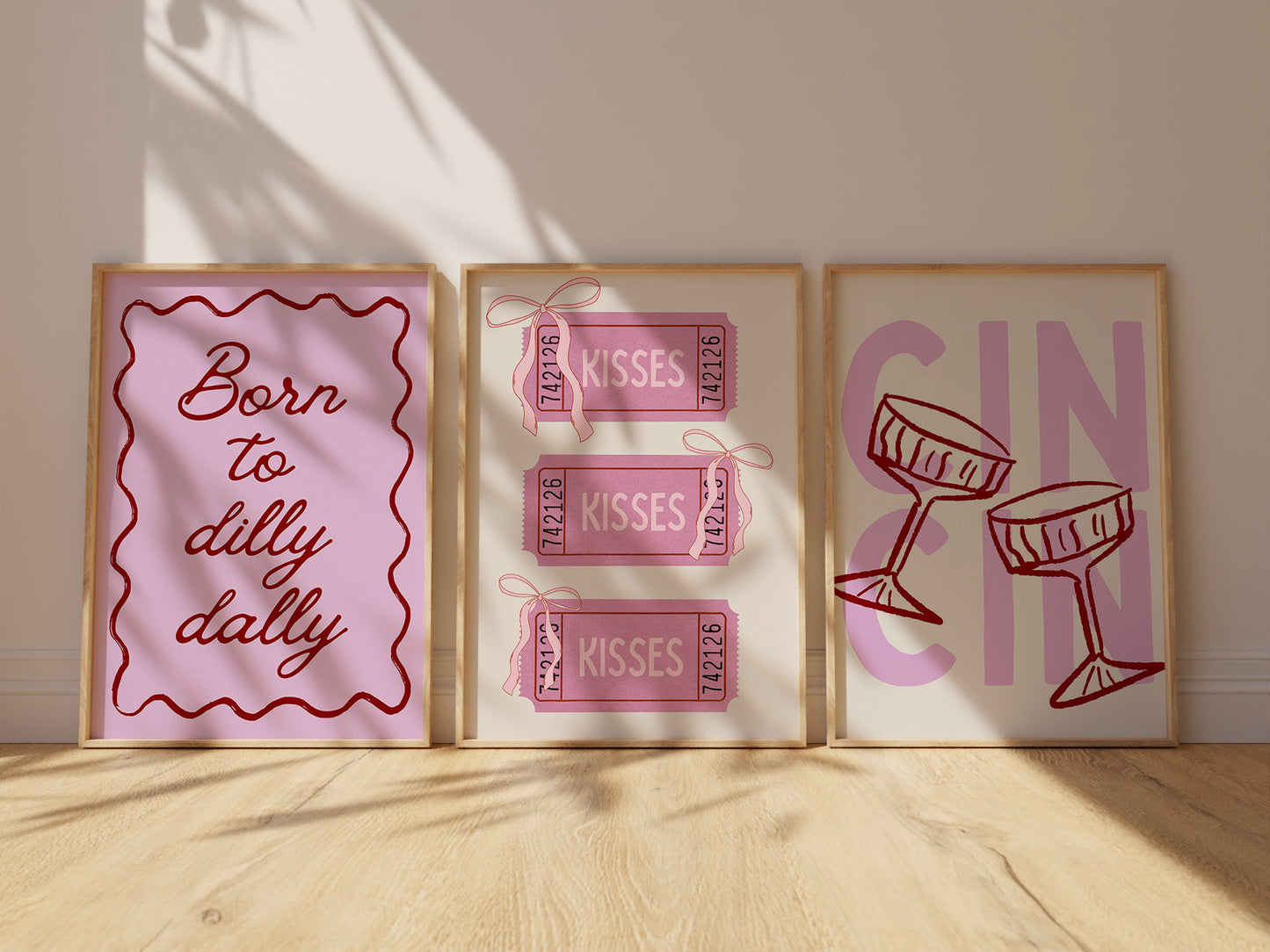 Pink Preppy Coquette Gallery Set of 5 - Digital Print